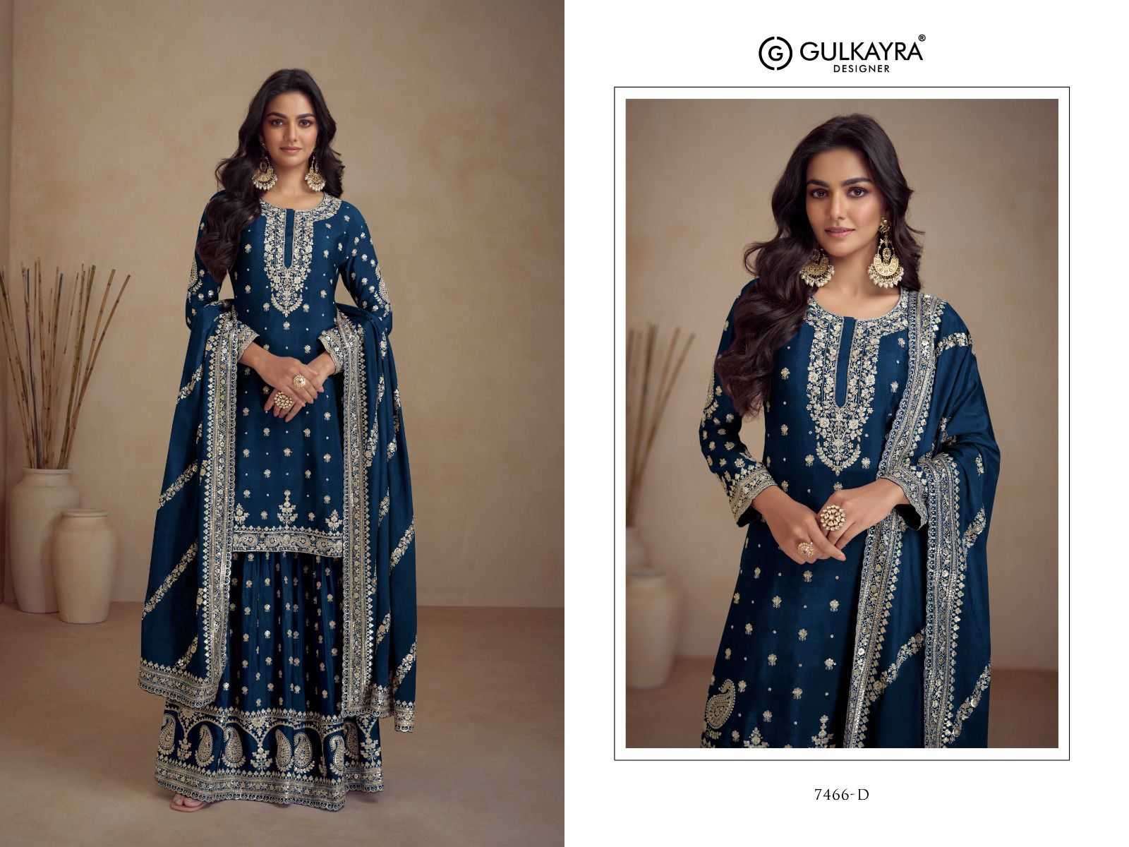 GULKAYRA DESIGNER PRESENTS SADAF EXCLUSIVE CHINON FULLY STITCH SKIRT STYLE DRESS CATALOG WHOLESALER AND EXPORTER 