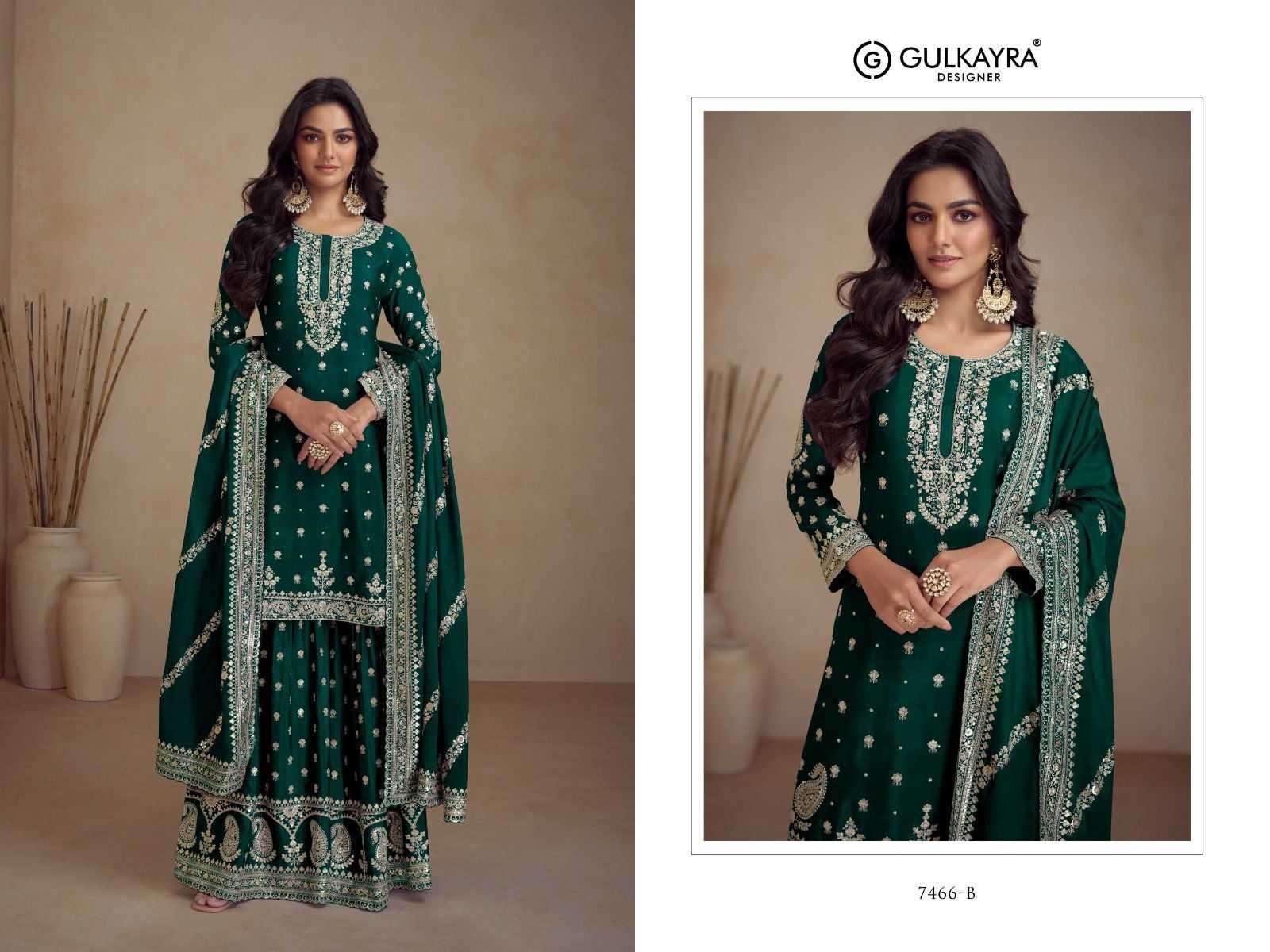 GULKAYRA DESIGNER PRESENTS SADAF EXCLUSIVE CHINON FULLY STITCH SKIRT STYLE DRESS CATALOG WHOLESALER AND EXPORTER 