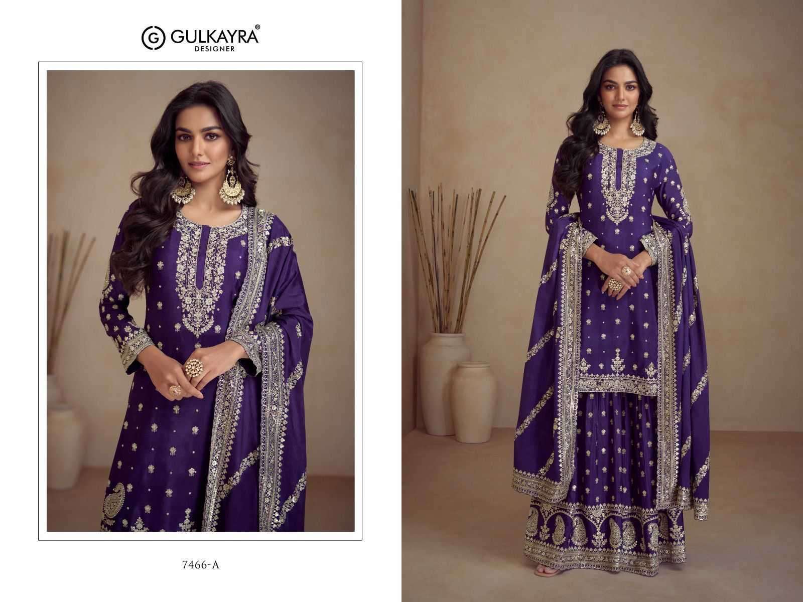 GULKAYRA DESIGNER PRESENTS SADAF EXCLUSIVE CHINON FULLY STITCH SKIRT STYLE DRESS CATALOG WHOLESALER AND EXPORTER 