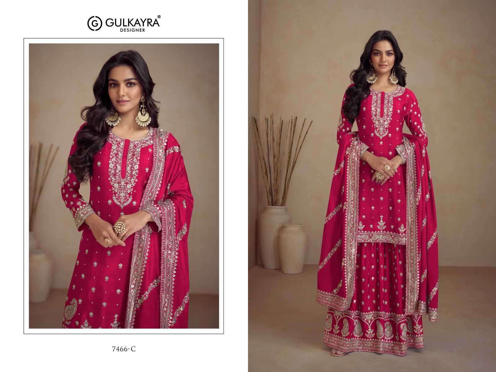 GULKAYRA DESIGNER PRESENTS SADAF EXCLUSIVE CHINON FULLY STITCH SKIRT STYLE DRESS CATALOG WHOLESALER AND EXPORTER 