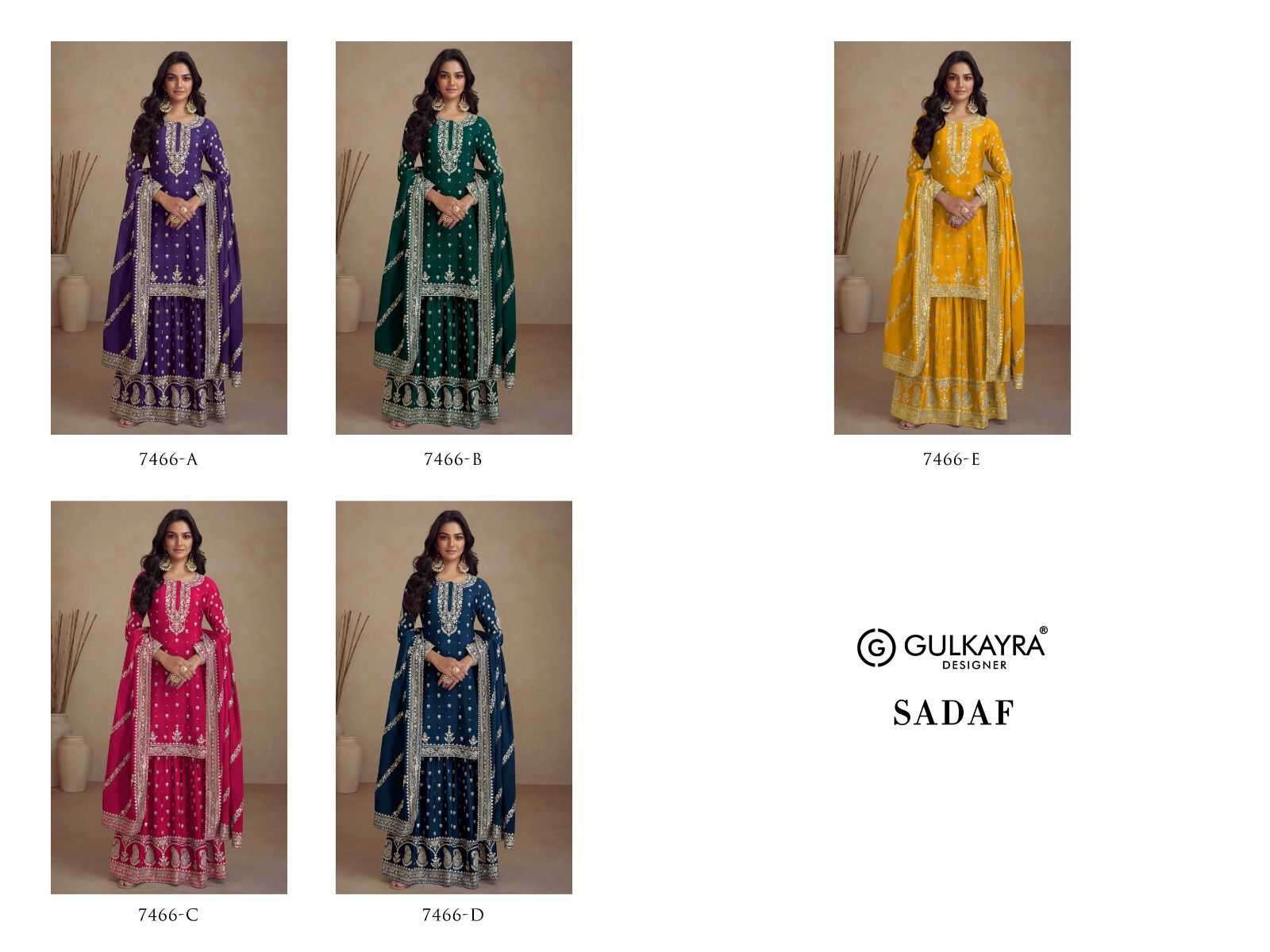GULKAYRA DESIGNER PRESENTS SADAF EXCLUSIVE CHINON FULLY STITCH SKIRT STYLE DRESS CATALOG WHOLESALER AND EXPORTER 