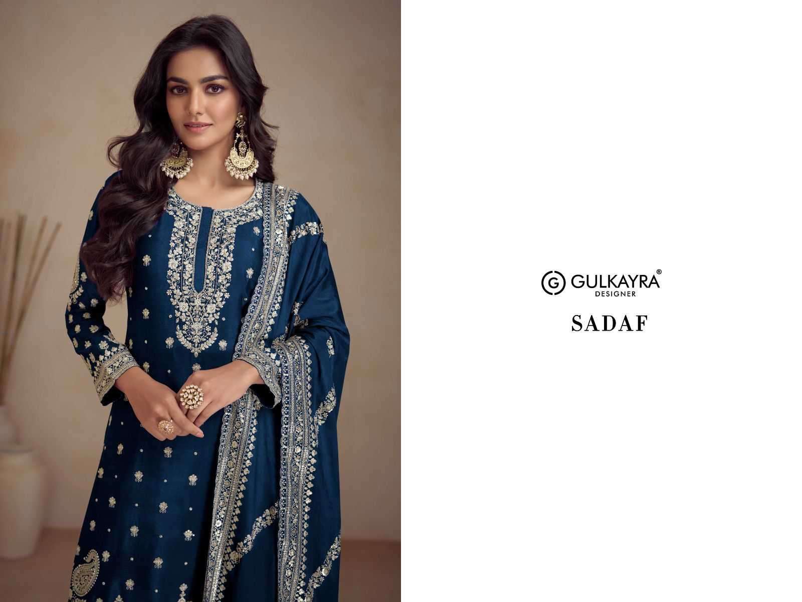 GULKAYRA DESIGNER PRESENTS SADAF EXCLUSIVE CHINON FULLY STITCH SKIRT STYLE DRESS CATALOG WHOLESALER AND EXPORTER 