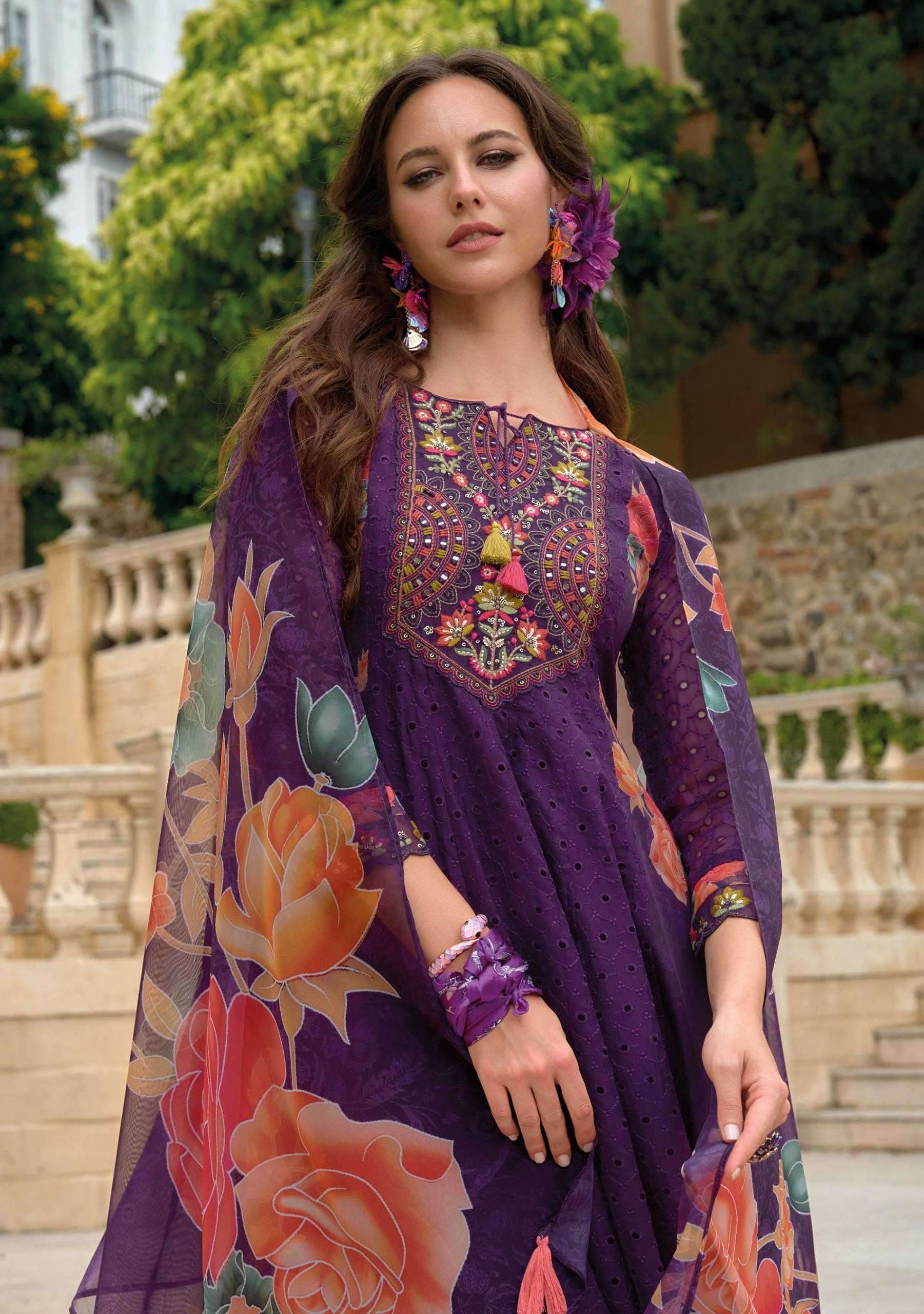KAILEE FASHION PRESENTS MERAKI 24 CHIKANKARI FULLY STITCH PARTY WEAR HANDWORK SUIT CATALOG WHOLESALER 