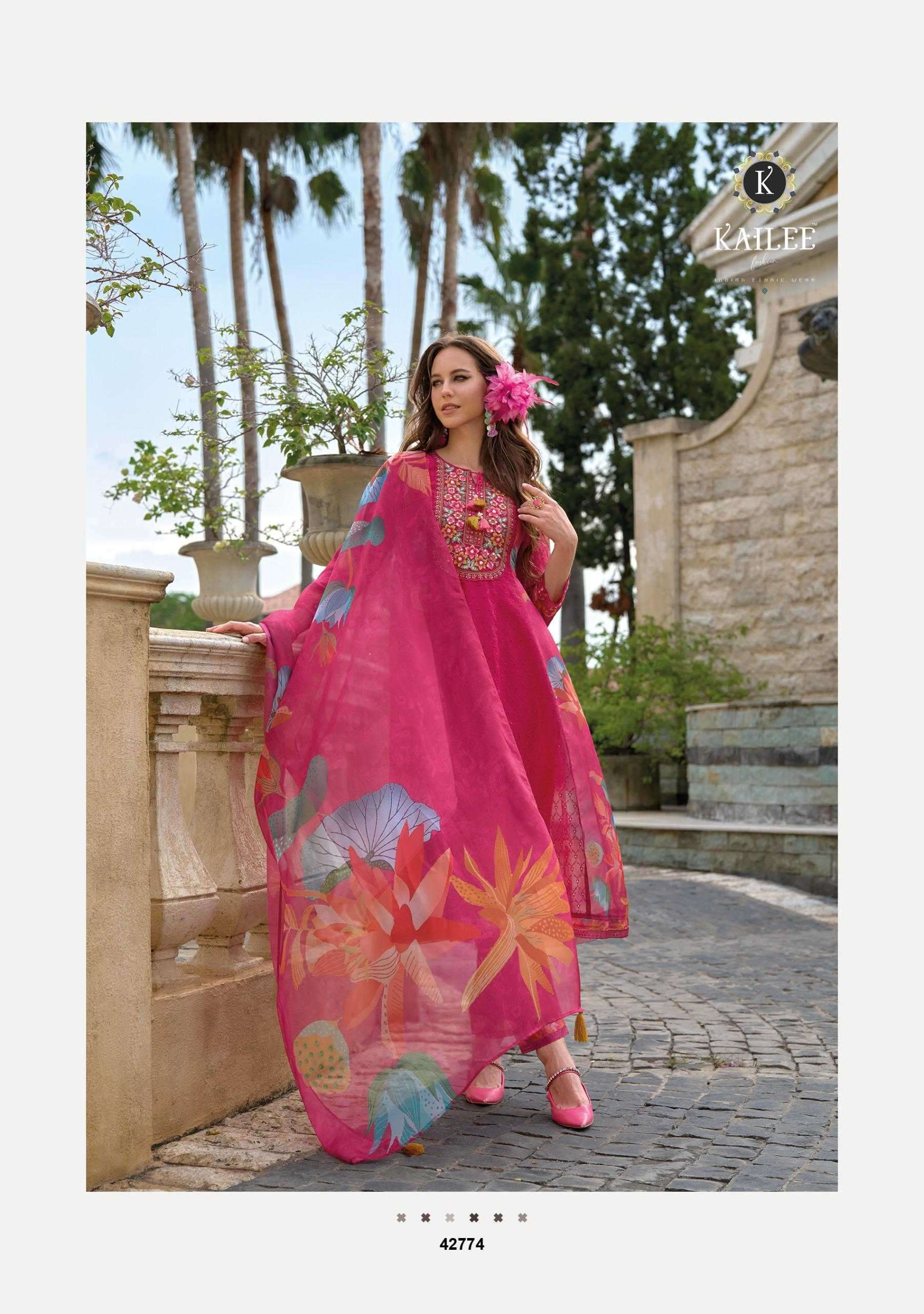 KAILEE FASHION PRESENTS MERAKI 24 CHIKANKARI FULLY STITCH PARTY WEAR HANDWORK SUIT CATALOG WHOLESALER 