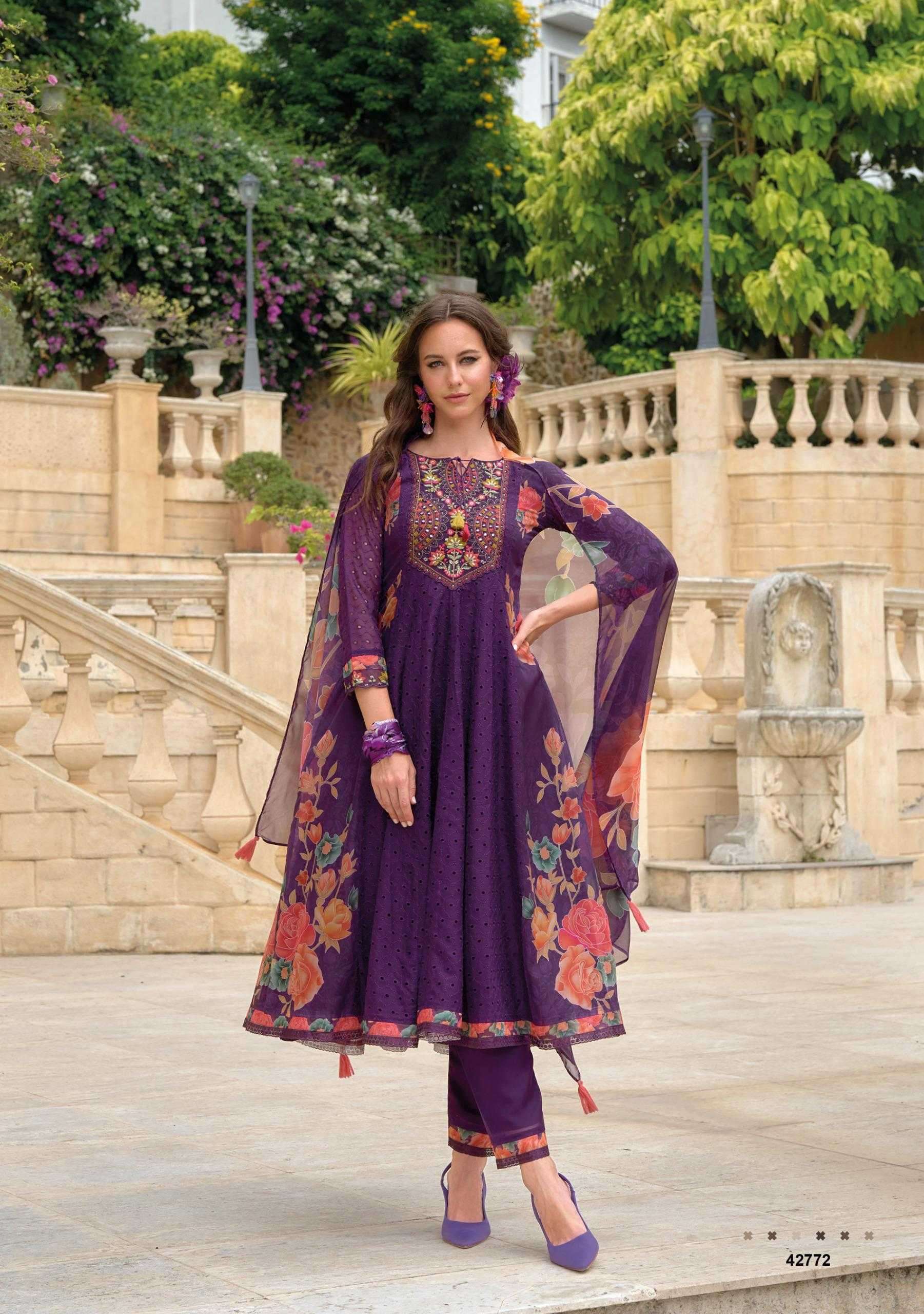 KAILEE FASHION PRESENTS MERAKI 24 CHIKANKARI FULLY STITCH PARTY WEAR HANDWORK SUIT CATALOG WHOLESALER 
