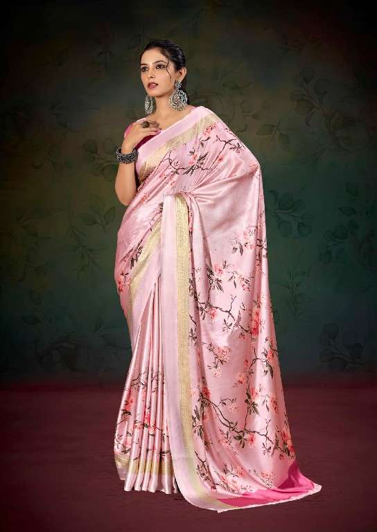 KASHVI CREATION PRESENTS DIVYANI VOL-4 1001-1008 SATIN PRINT SAREES CATALOG WHOLESALER AND EXPORTER 