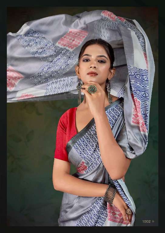 KASHVI CREATION PRESENTS DIVYANI VOL-4 1001-1008 SATIN PRINT SAREES CATALOG WHOLESALER AND EXPORTER 