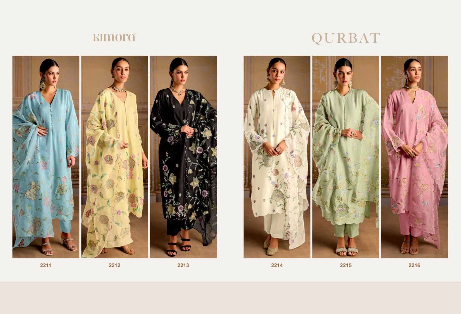 KIMORA PRESENTS QURBAT VOL-51 STYLISH SILK LADIES 3PCS SUITS CATALOG WHOLESALER AND EXPORTER 
