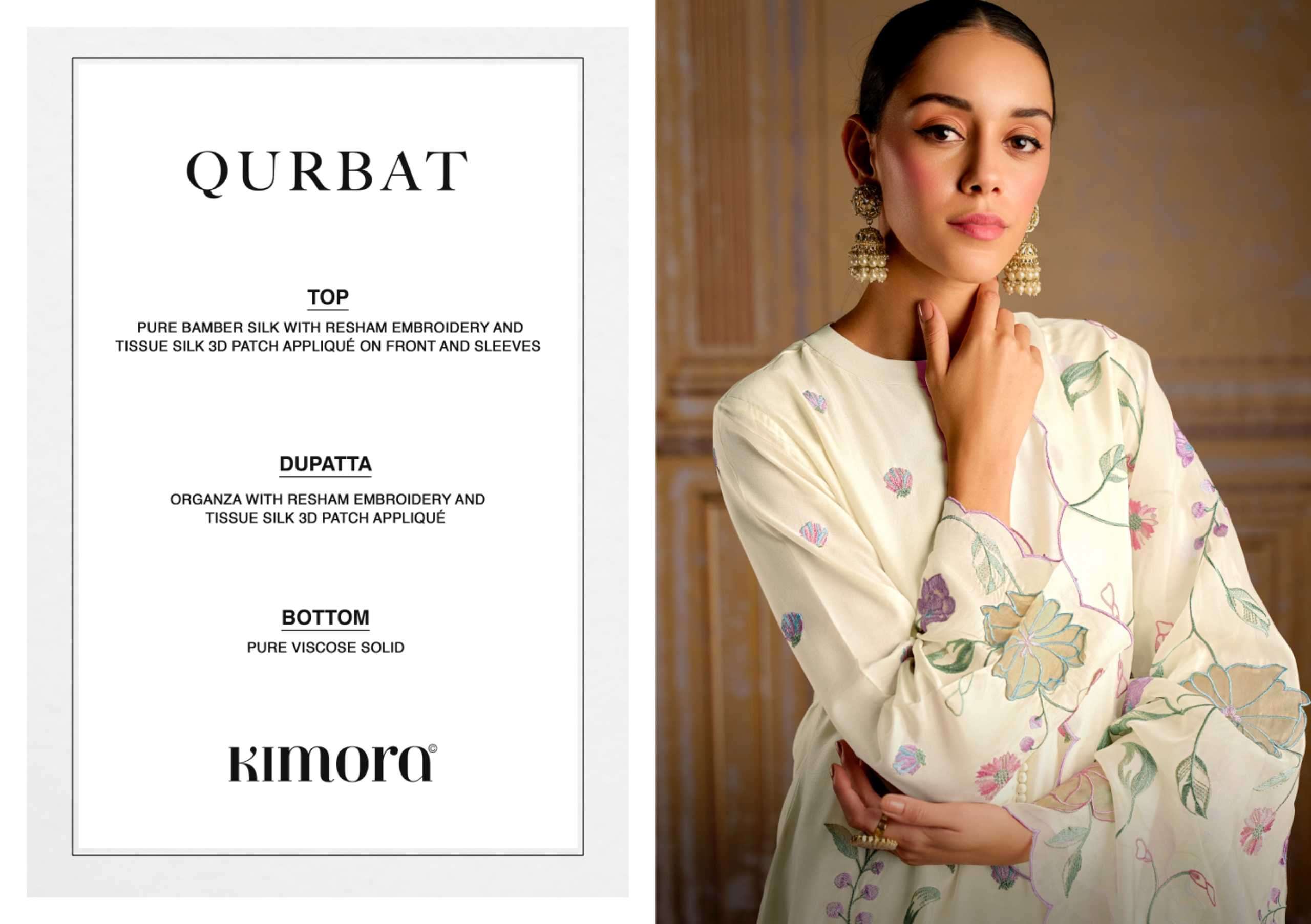 KIMORA PRESENTS QURBAT VOL-51 STYLISH SILK LADIES 3PCS SUITS CATALOG WHOLESALER AND EXPORTER 