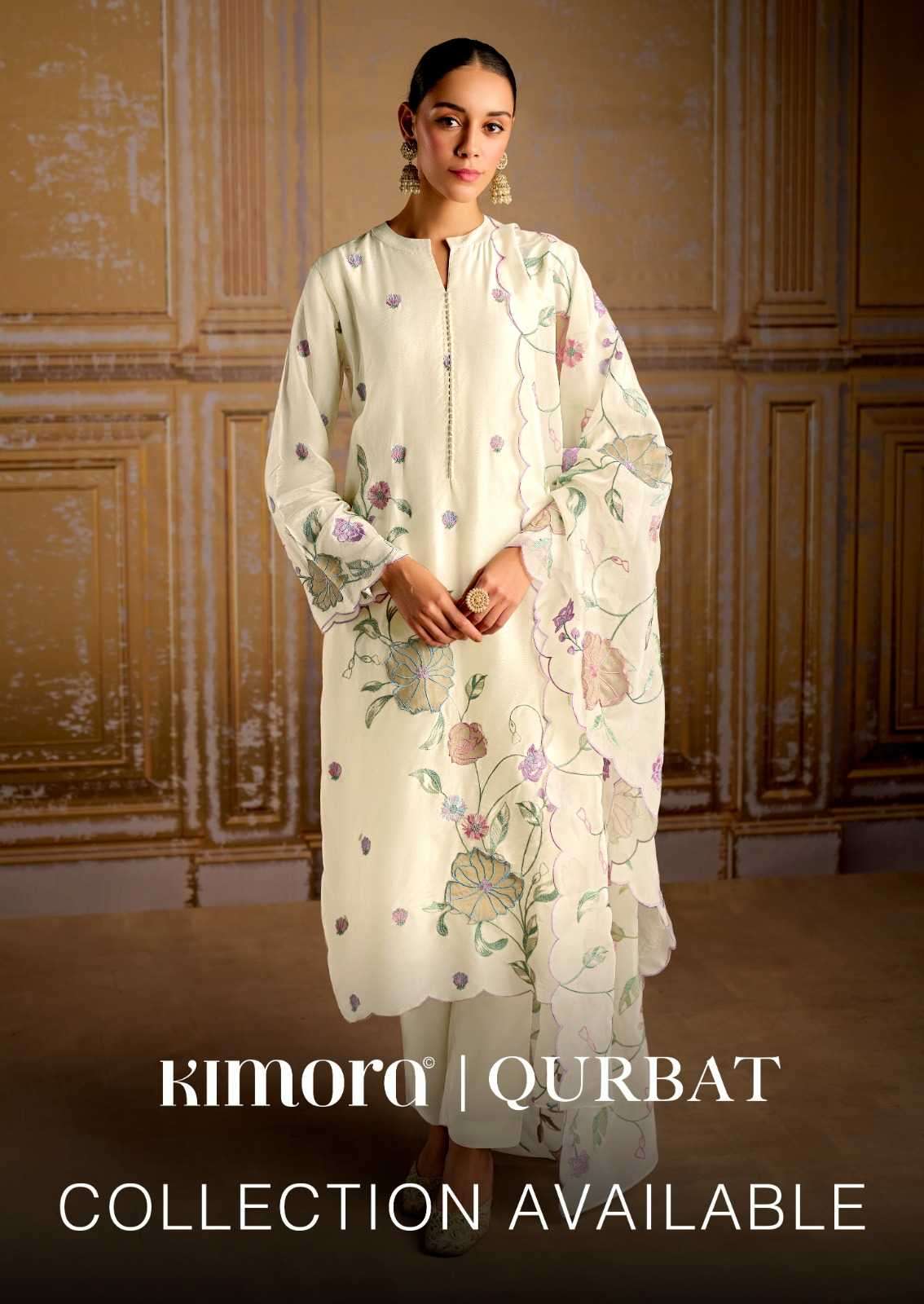 KIMORA PRESENTS QURBAT VOL-51 STYLISH SILK LADIES 3PCS SUITS CATALOG WHOLESALER AND EXPORTER 