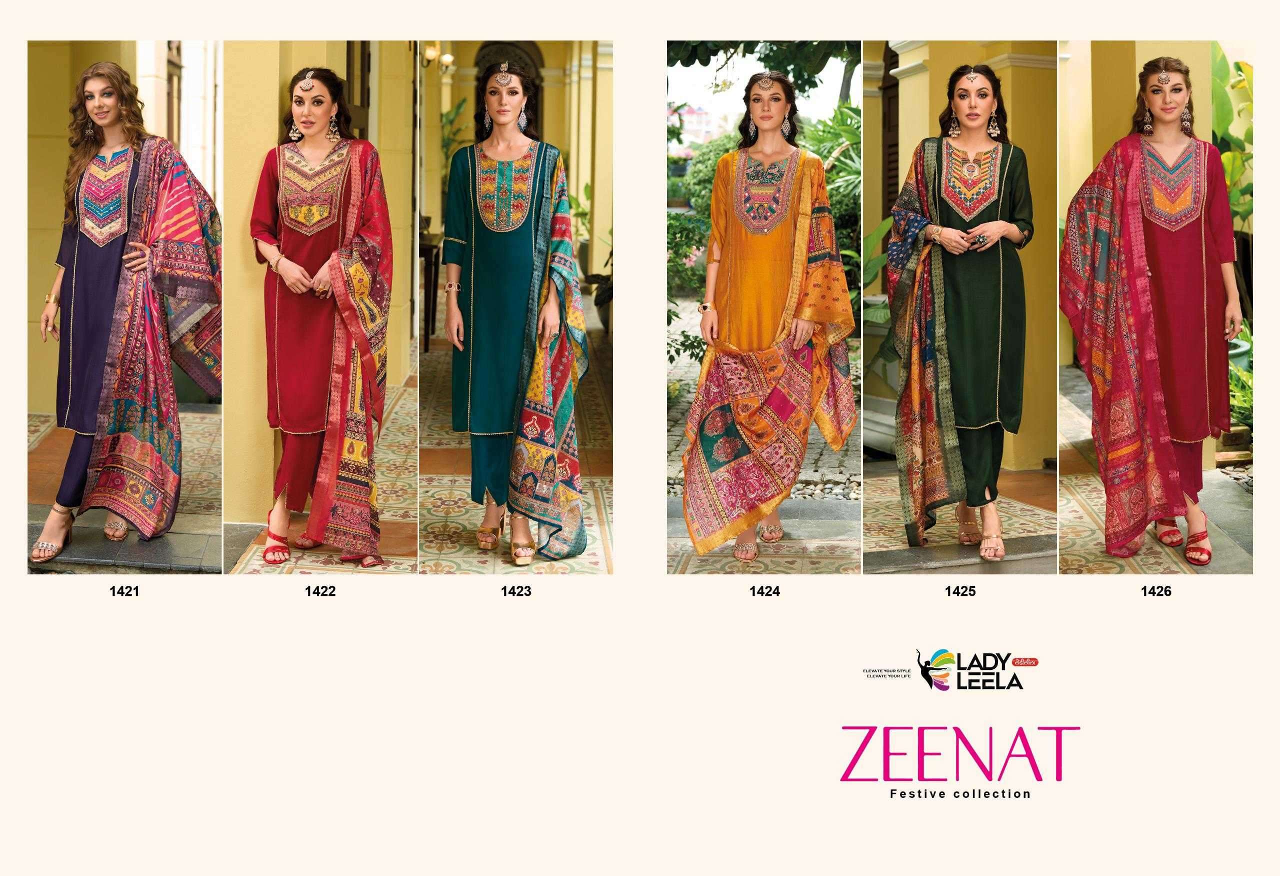 LADY LEELA PRESENTS ZEENAT READYMADE DESIGNER VICHITRA HANDWORK LADIES KURTIS CATALOG WHOLESALER AND EXPORTER 