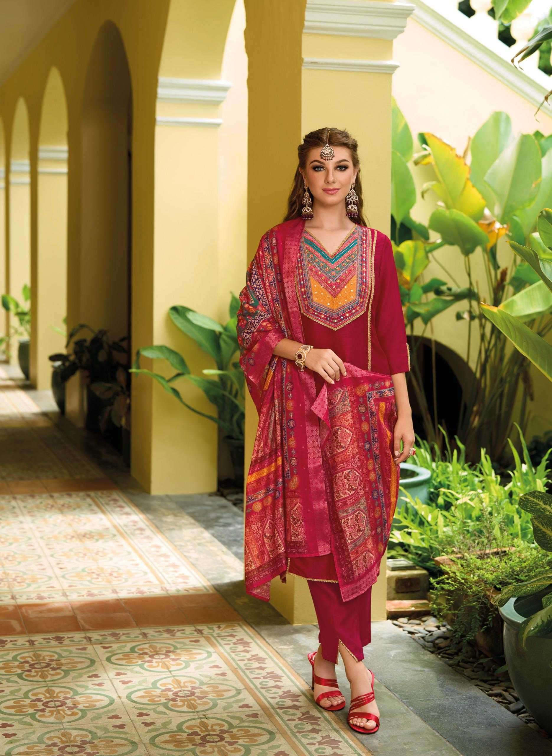 LADY LEELA PRESENTS ZEENAT READYMADE DESIGNER VICHITRA HANDWORK LADIES KURTIS CATALOG WHOLESALER AND EXPORTER 