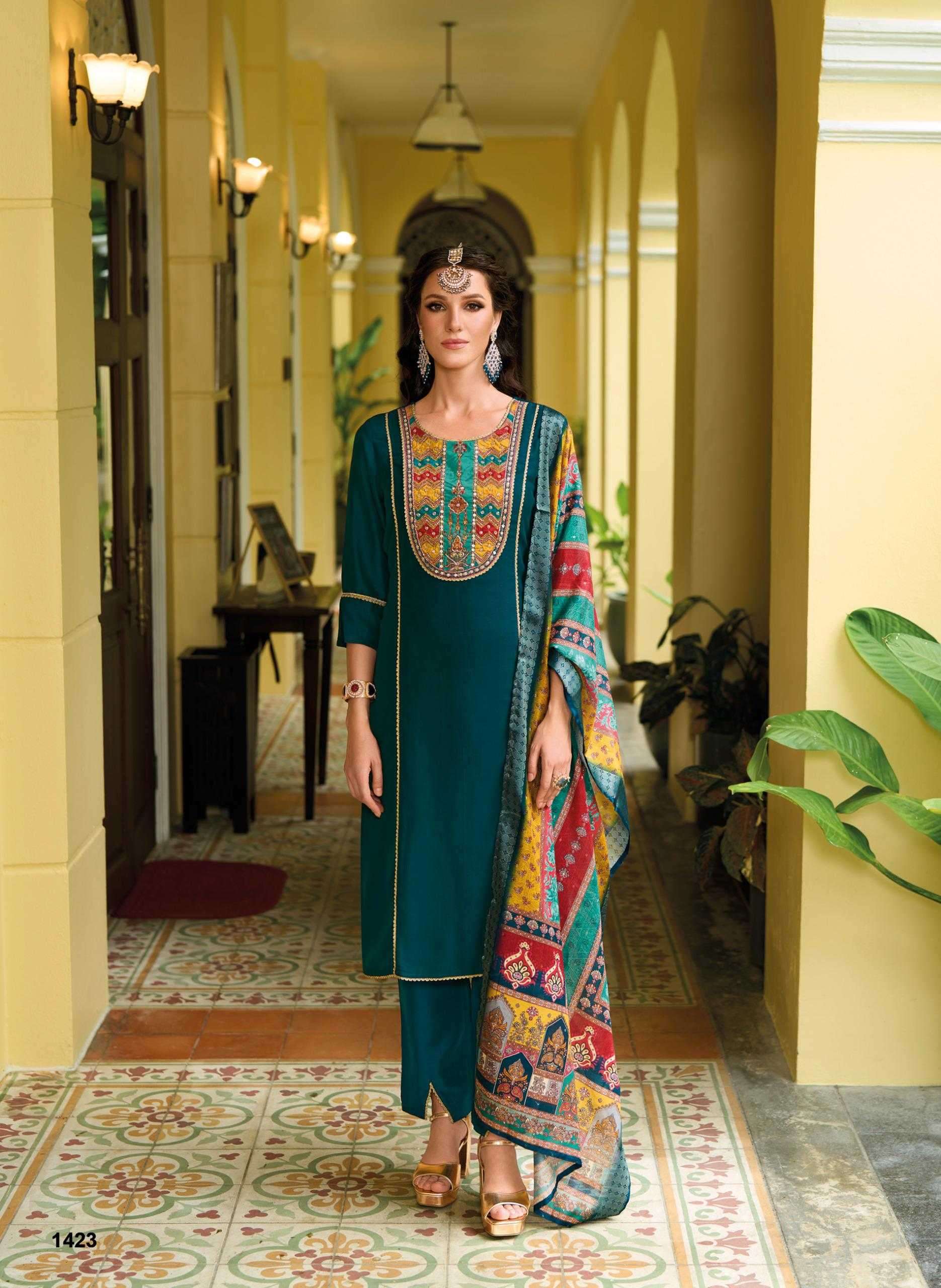 LADY LEELA PRESENTS ZEENAT READYMADE DESIGNER VICHITRA HANDWORK LADIES KURTIS CATALOG WHOLESALER AND EXPORTER 