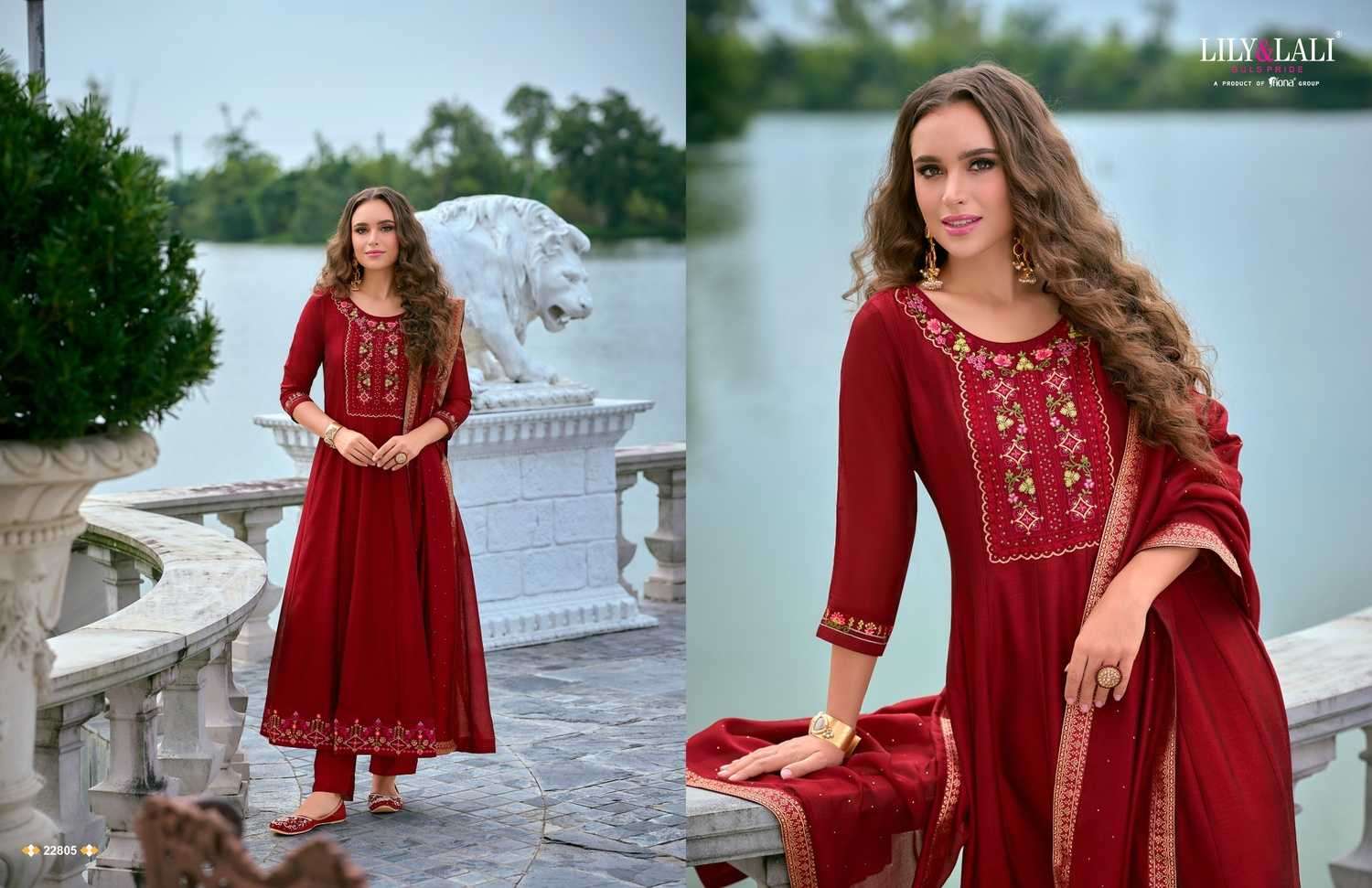 LILY & LALI PRESENTS BIBBOJAAN VOL-2 EMBROIDERY VICHITRA SILK READYMADE SUITS CATALOG WHOLESALER AND EXPORTER 
