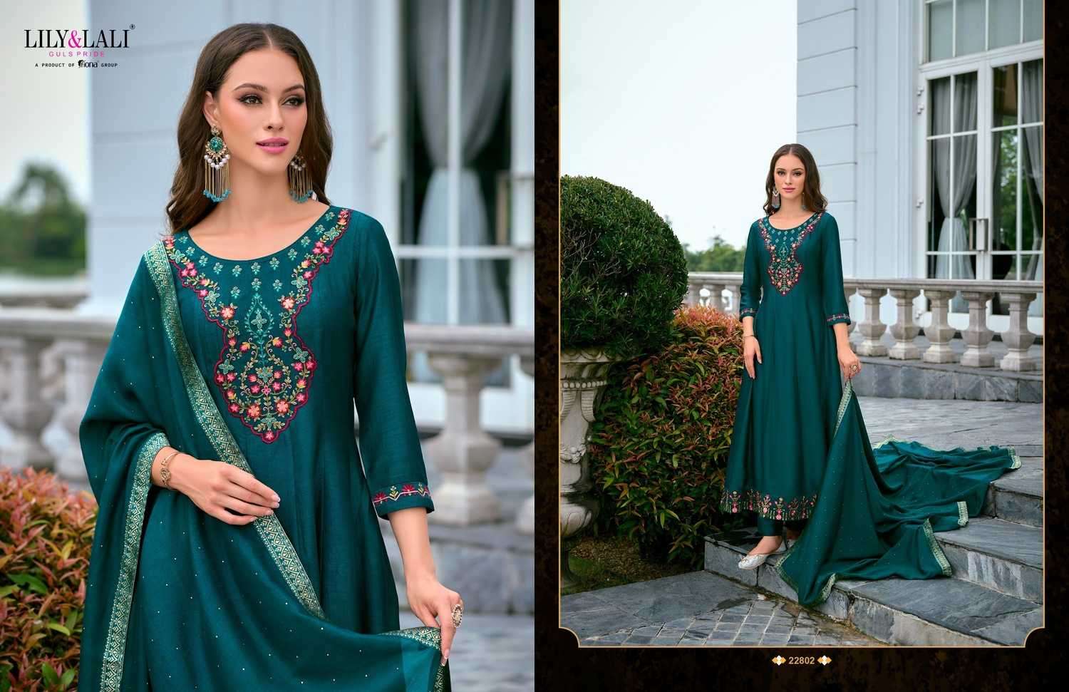 LILY & LALI PRESENTS BIBBOJAAN VOL-2 EMBROIDERY VICHITRA SILK READYMADE SUITS CATALOG WHOLESALER AND EXPORTER 