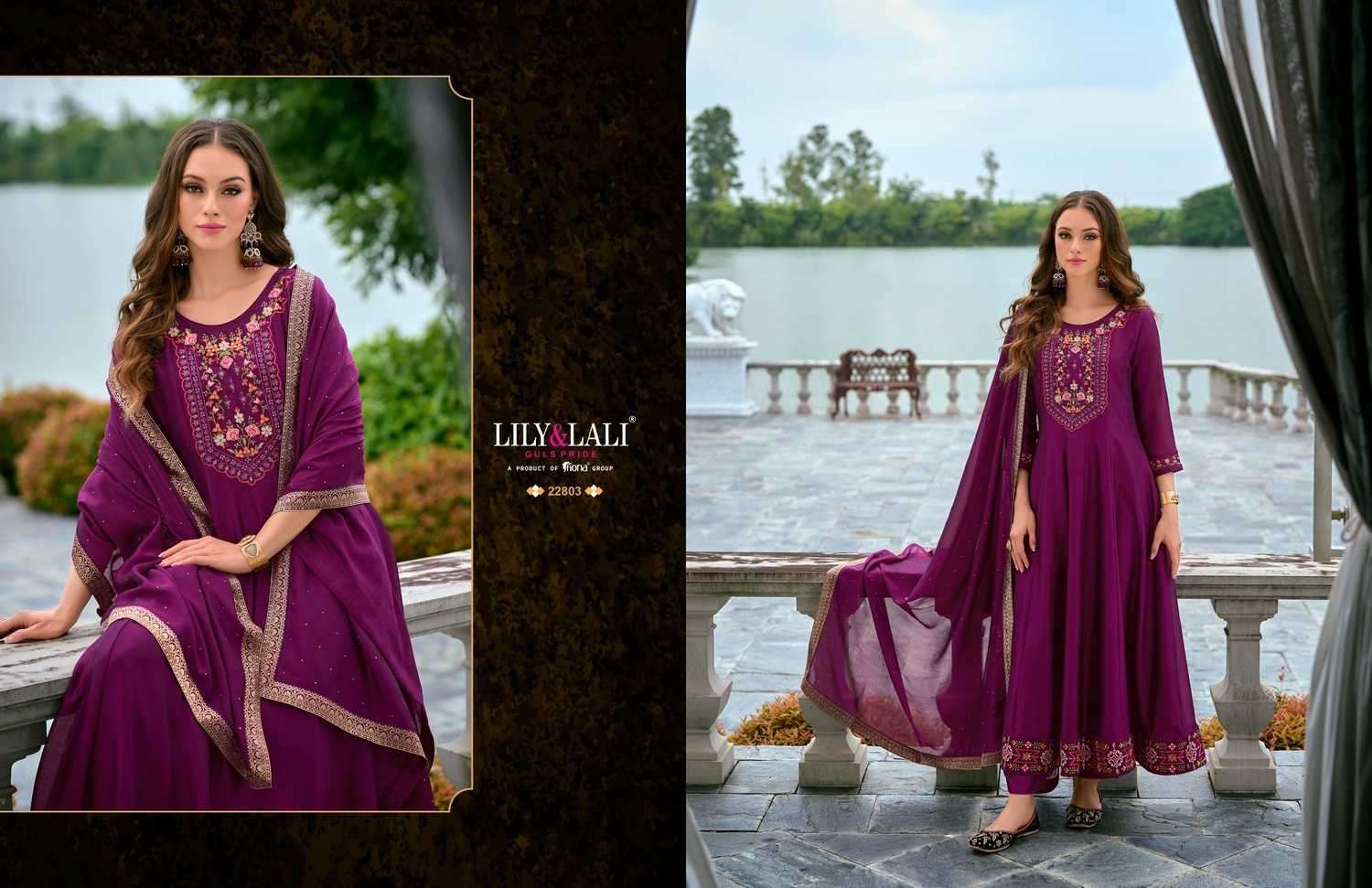 LILY & LALI PRESENTS BIBBOJAAN VOL-2 EMBROIDERY VICHITRA SILK READYMADE SUITS CATALOG WHOLESALER AND EXPORTER 