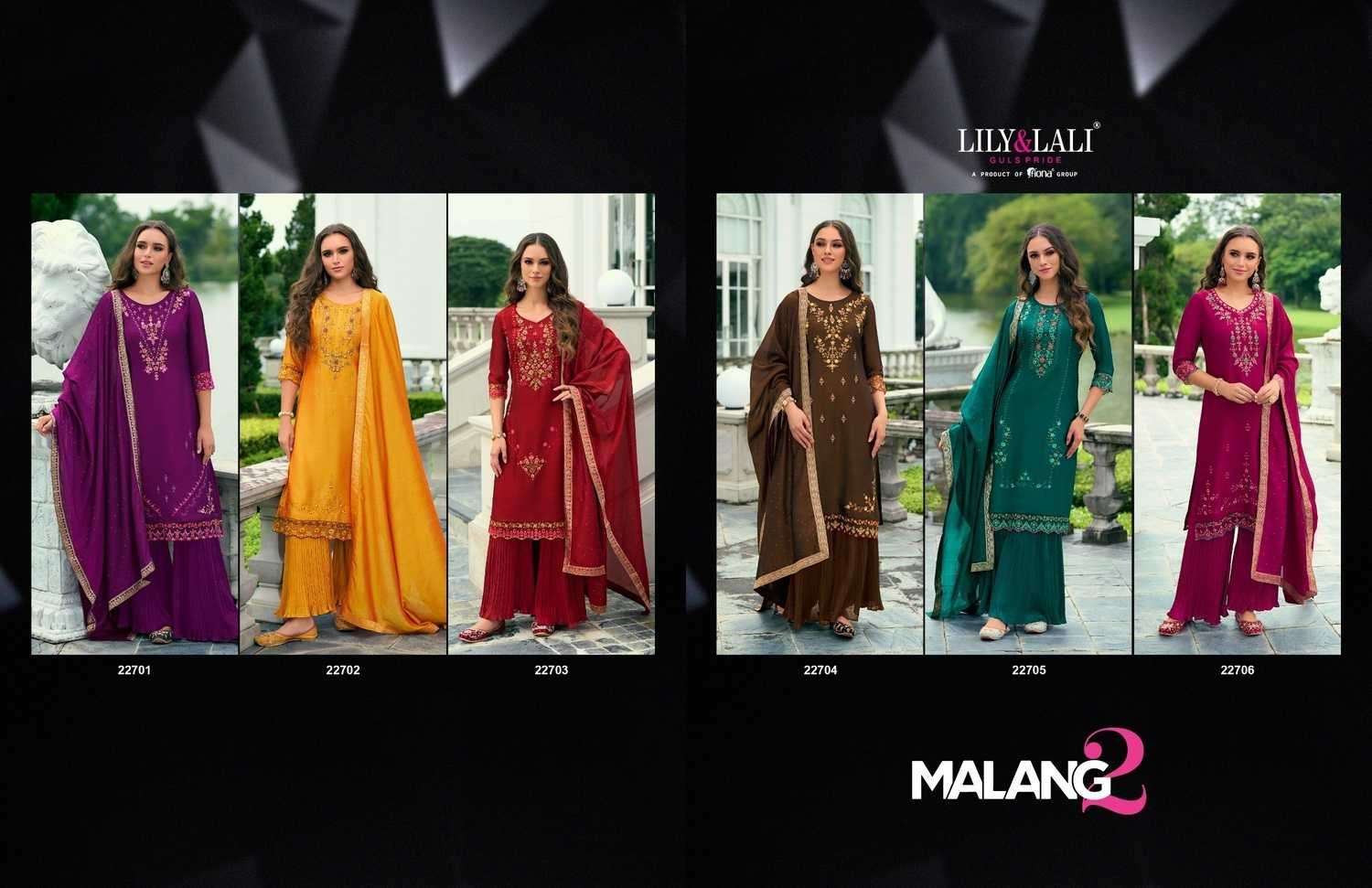 LILY & LALI PRESENTS MALANG VOL-2 VICHITRA SILK EMBROIDERY READYMADE SUITS CATALOG WHOLESALER AND EXPORTER 