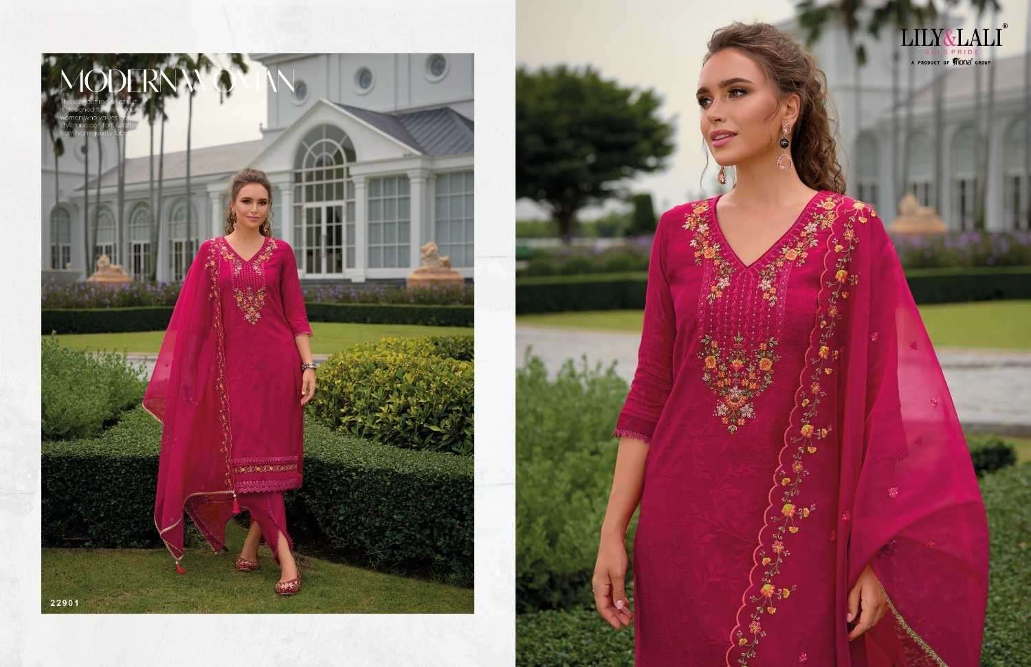 LILY & LALI PRESENTS MIRAAN VOL-3 VISCOSE SILK HANDWORK READYMADE 3PCS DRESS CATALOG WHOLESALER AND EXPORTER 