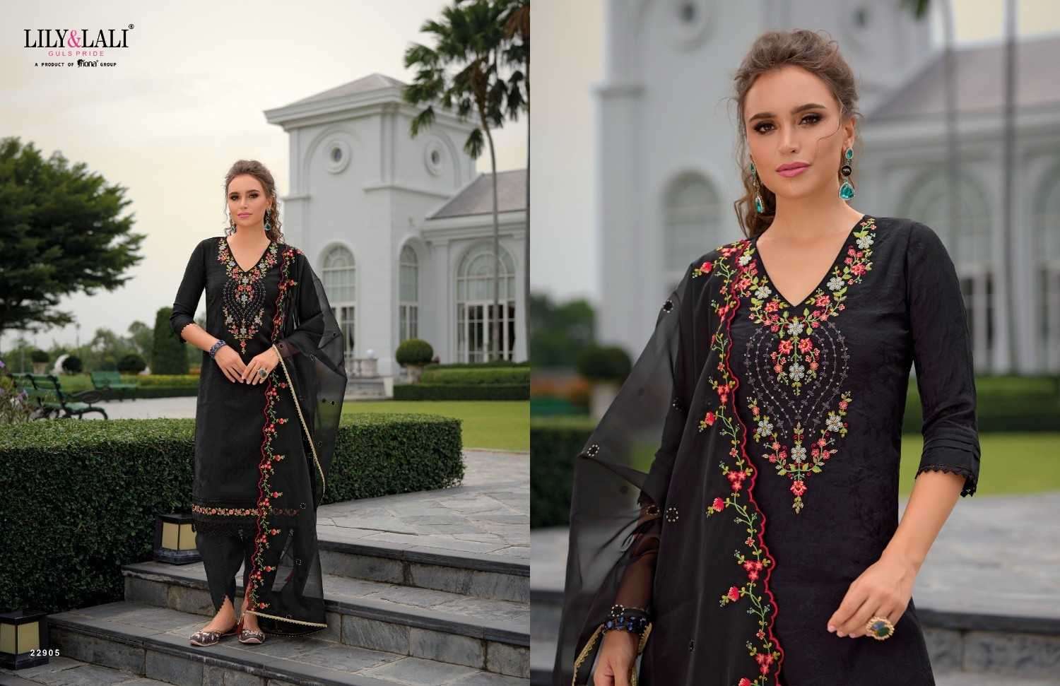 LILY & LALI PRESENTS MIRAAN VOL-3 VISCOSE SILK HANDWORK READYMADE 3PCS DRESS CATALOG WHOLESALER AND EXPORTER 