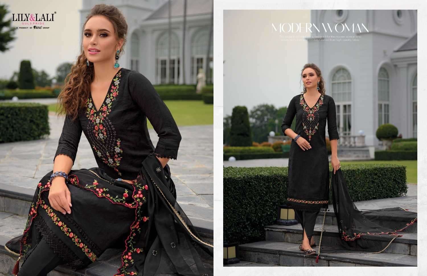LILY & LALI PRESENTS MIRAAN VOL-3 VISCOSE SILK HANDWORK READYMADE 3PCS DRESS CATALOG WHOLESALER AND EXPORTER 