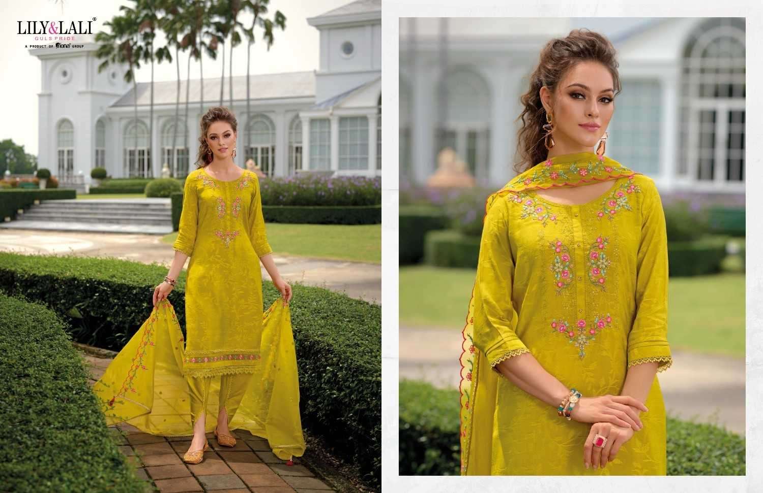 LILY & LALI PRESENTS MIRAAN VOL-3 VISCOSE SILK HANDWORK READYMADE 3PCS DRESS CATALOG WHOLESALER AND EXPORTER 