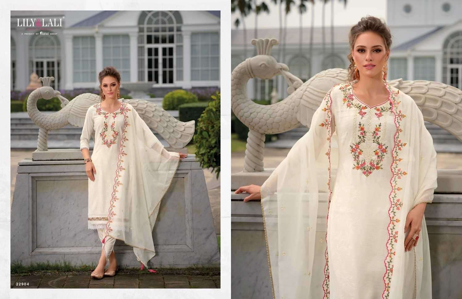LILY & LALI PRESENTS MIRAAN VOL-3 VISCOSE SILK HANDWORK READYMADE 3PCS DRESS CATALOG WHOLESALER AND EXPORTER 