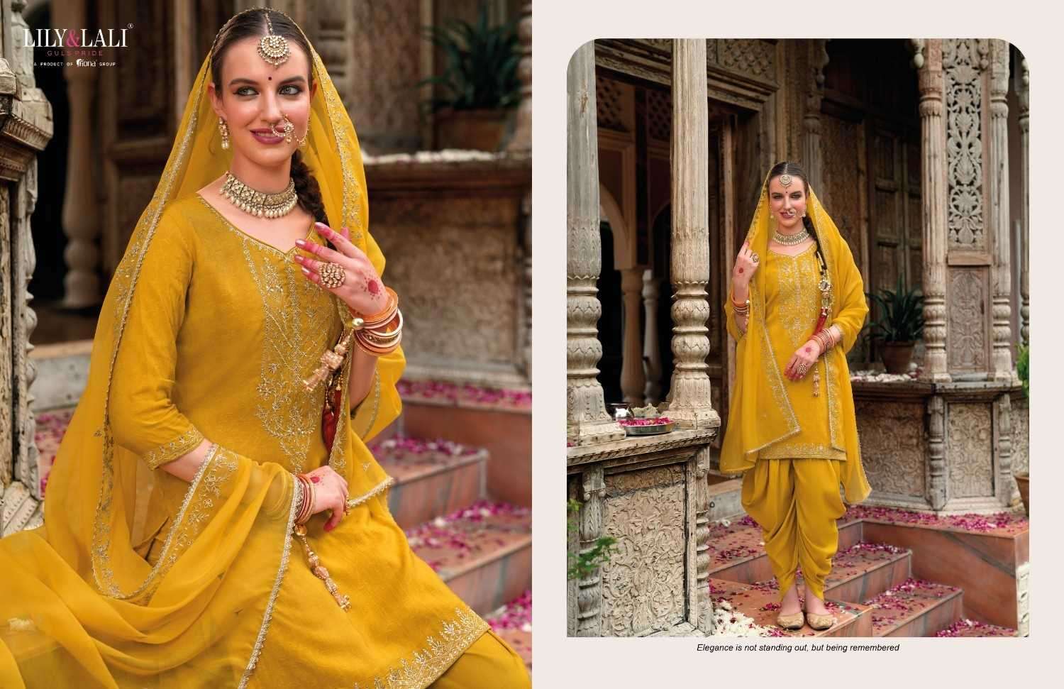 LILY & LALI PRESENTS REAL TULIP VISCOSE JACQUARD FULL STITCH FESTIVE TULIP PANT KURTI WITH DUPATTA CATALOG WHOLESALER AND EXPORTER 