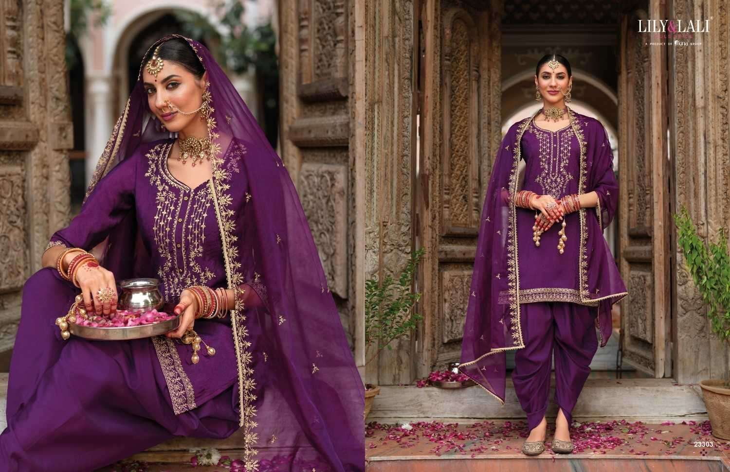 LILY & LALI PRESENTS REAL TULIP VISCOSE JACQUARD FULL STITCH FESTIVE TULIP PANT KURTI WITH DUPATTA CATALOG WHOLESALER AND EXPORTER 