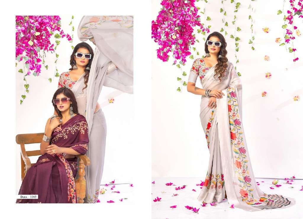 MAHAMANI CREATION PRESENTS AASMA DULLMOSS SATIN SAREES CATALOG WHOLESALER AND EXPORTER 