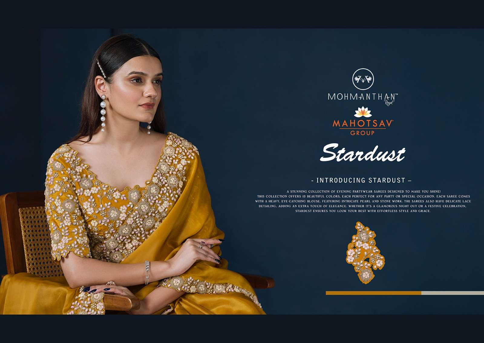 MAHOTSAV PERSENTS MOHMANTHAN 24500 SERIES STARDUST FANCY DESIGNER SAREES CATALOG WHOLESALER AND EXPORTER IN SURAT 