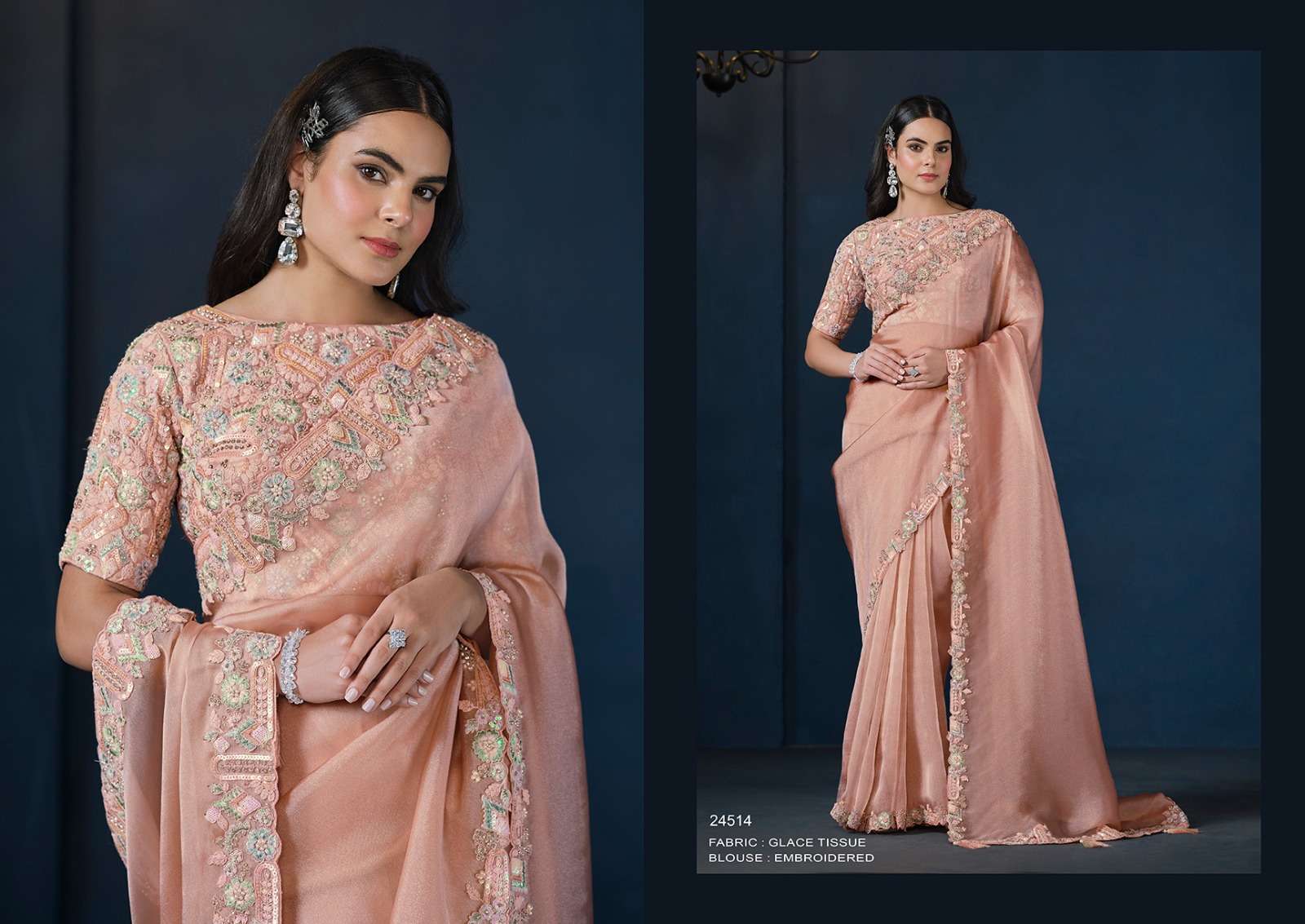 MAHOTSAV PERSENTS MOHMANTHAN 24500 SERIES STARDUST FANCY DESIGNER SAREES CATALOG WHOLESALER AND EXPORTER IN SURAT 
