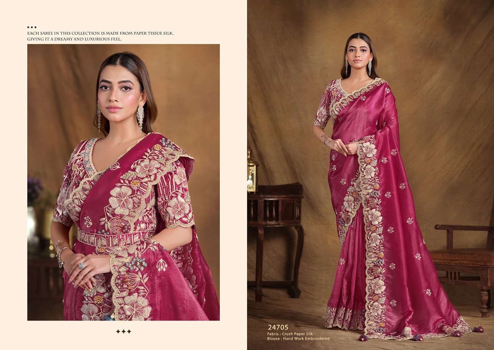 MAHOTSAV PERSENTS MOHMANTHAN 24700 SERIES TARINI FANCY DESIGNER SAREES CATALOG WHOLESALER AND EXPORTER IN SURAT 