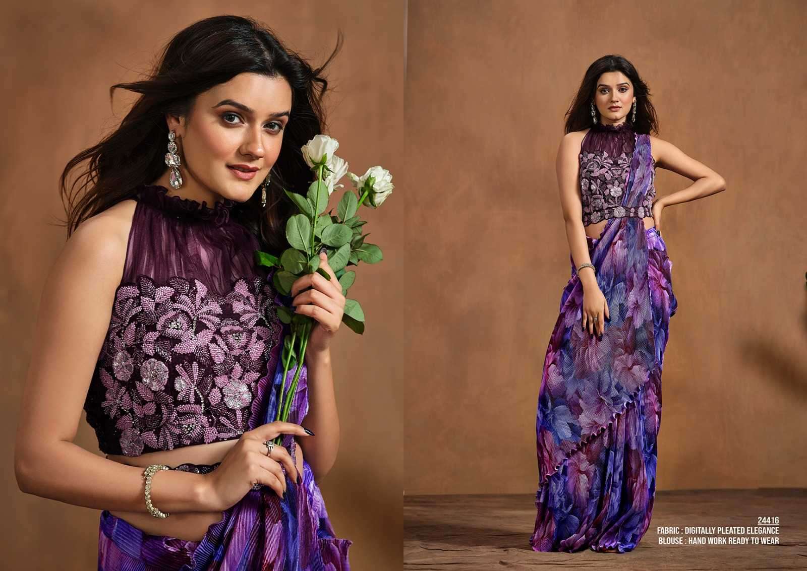 MAHOTSAV PRESENTS MOHMANTHAN 24400 SERIES ADAH TRENDY DESIGNER READY TO WEAR SAREE CATALOG WHOLESALER AND EXPORTER IN SURAT