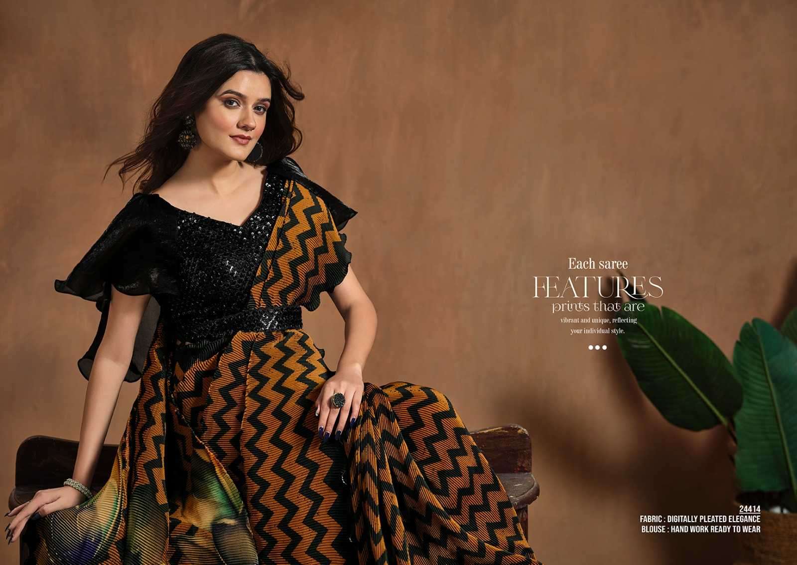 MAHOTSAV PRESENTS MOHMANTHAN 24400 SERIES ADAH TRENDY DESIGNER READY TO WEAR SAREE CATALOG WHOLESALER AND EXPORTER IN SURAT