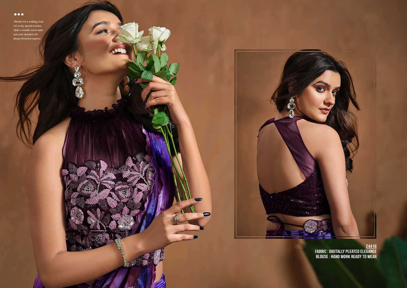 MAHOTSAV PRESENTS MOHMANTHAN 24400 SERIES ADAH TRENDY DESIGNER READY TO WEAR SAREE CATALOG WHOLESALER AND EXPORTER IN SURAT