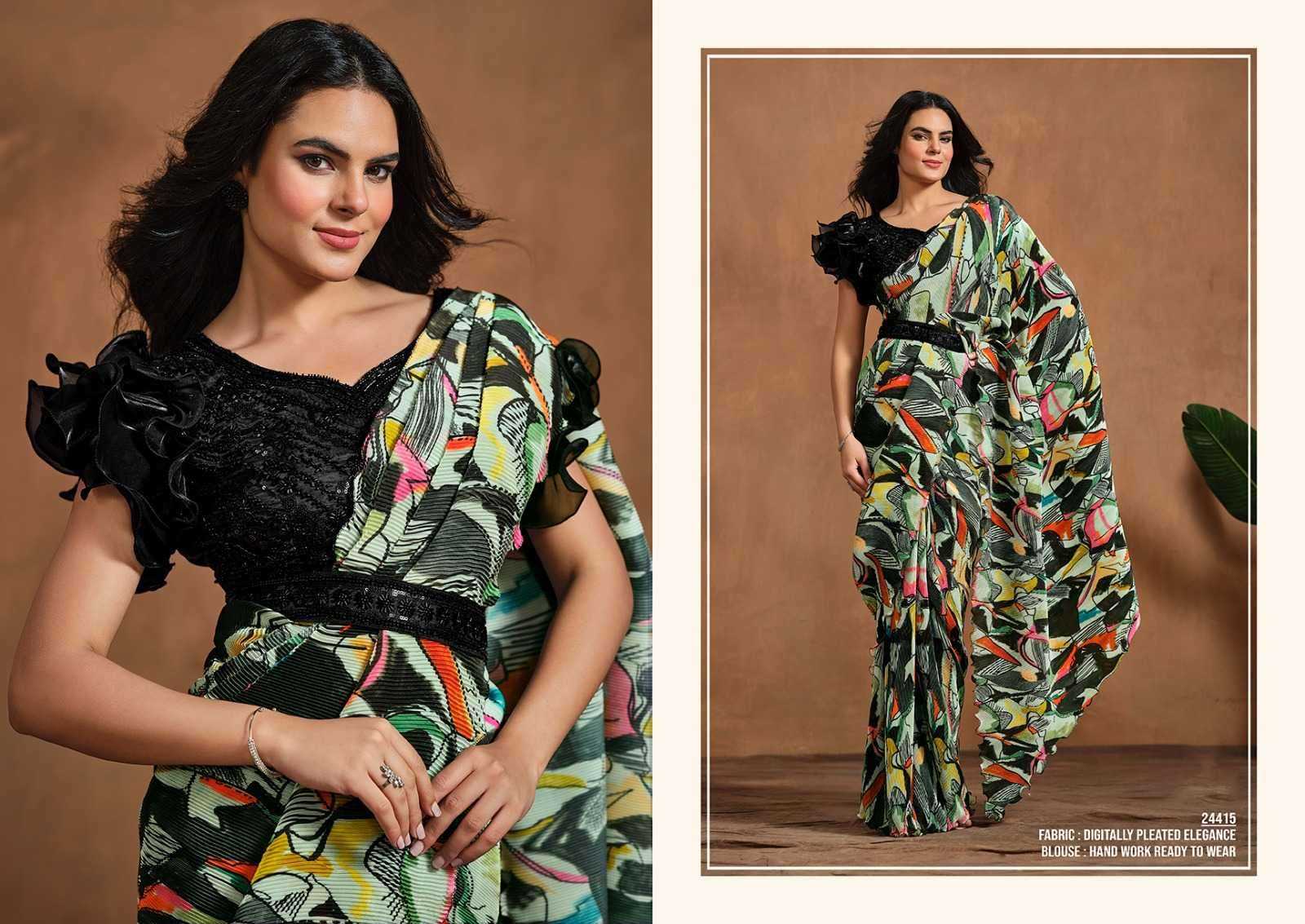 MAHOTSAV PRESENTS MOHMANTHAN 24400 SERIES ADAH TRENDY DESIGNER READY TO WEAR SAREE CATALOG WHOLESALER AND EXPORTER IN SURAT