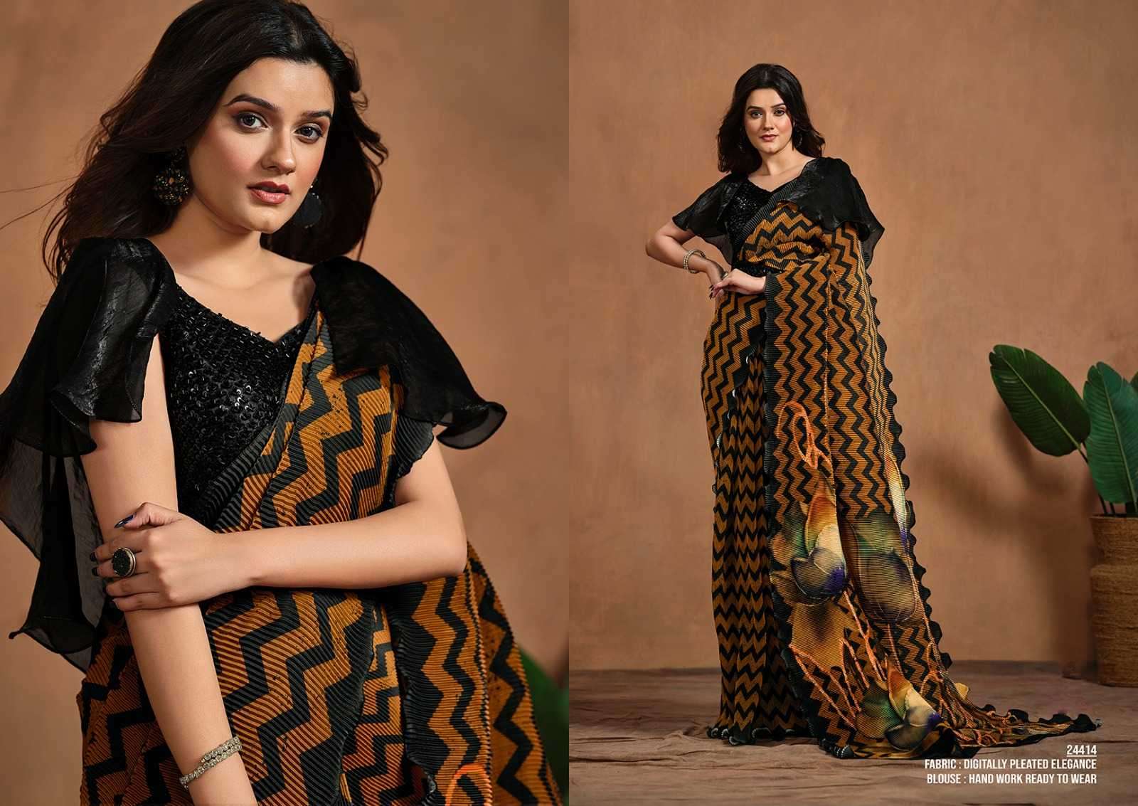 MAHOTSAV PRESENTS MOHMANTHAN 24400 SERIES ADAH TRENDY DESIGNER READY TO WEAR SAREE CATALOG WHOLESALER AND EXPORTER IN SURAT