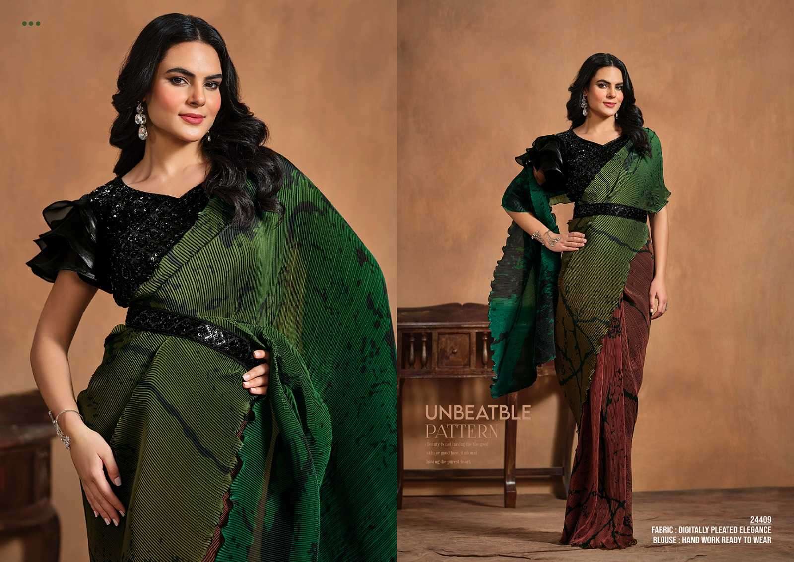 MAHOTSAV PRESENTS MOHMANTHAN 24400 SERIES ADAH TRENDY DESIGNER READY TO WEAR SAREE CATALOG WHOLESALER AND EXPORTER IN SURAT