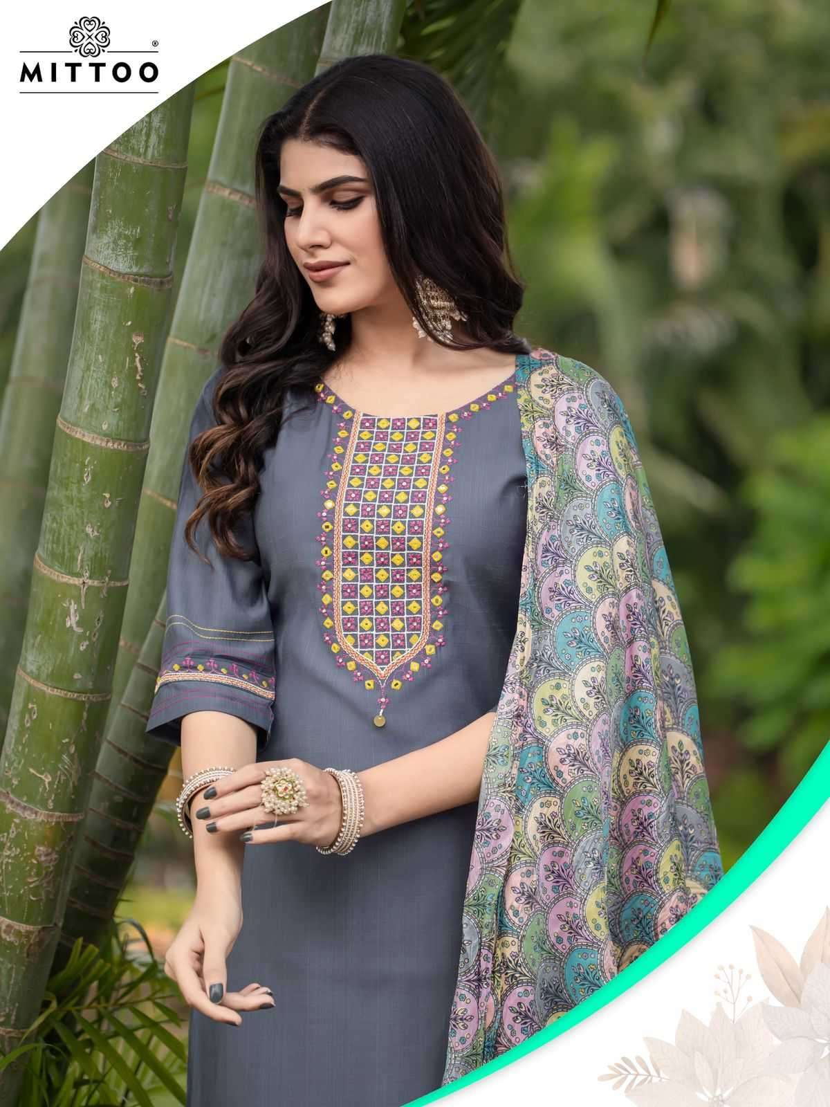 MITTOO PRESENTS AARADHNA VISCOSE THREAD READYMADE LADIES KURTIS CATALOG WHOLESALER AND EXPORTER 