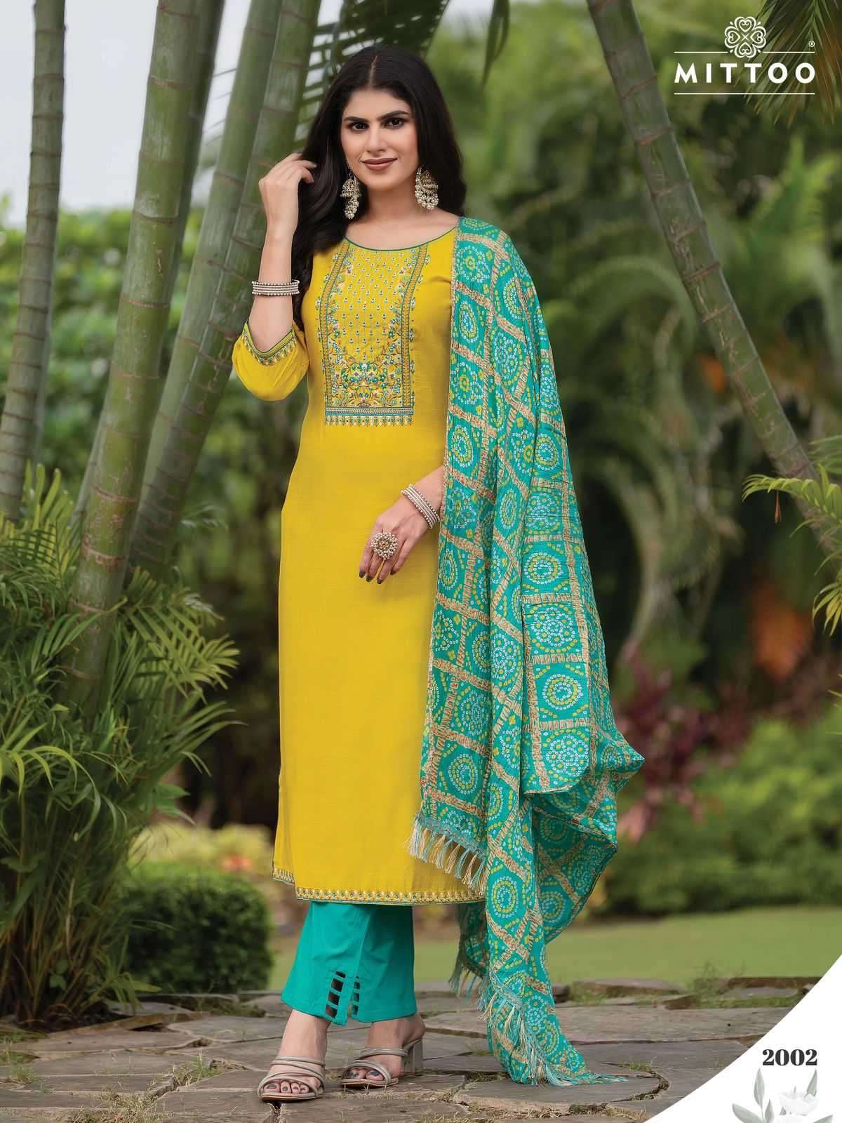 MITTOO PRESENTS AARADHNA VISCOSE THREAD READYMADE LADIES KURTIS CATALOG WHOLESALER AND EXPORTER 