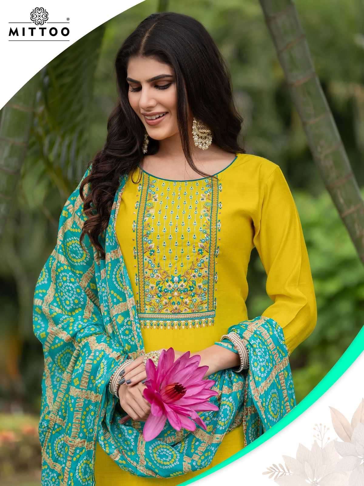 MITTOO PRESENTS AARADHNA VISCOSE THREAD READYMADE LADIES KURTIS CATALOG WHOLESALER AND EXPORTER 