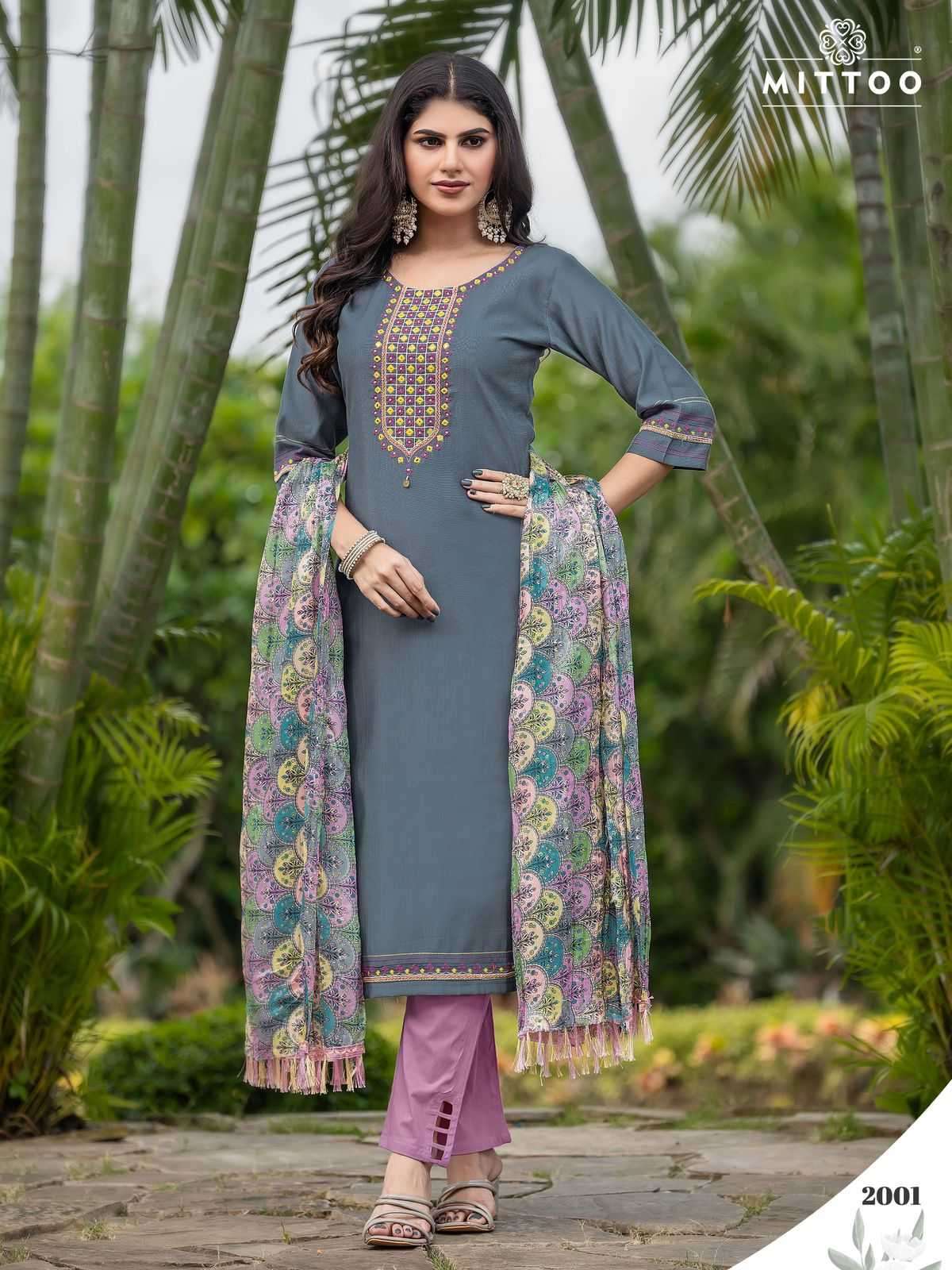 MITTOO PRESENTS AARADHNA VISCOSE THREAD READYMADE LADIES KURTIS CATALOG WHOLESALER AND EXPORTER 
