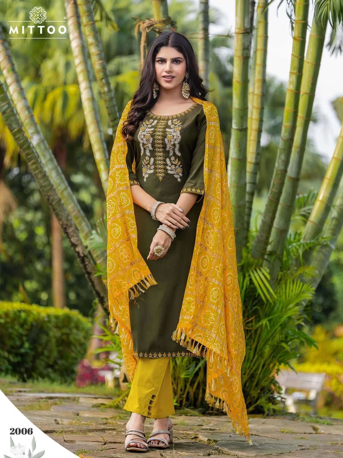 MITTOO PRESENTS AARADHNA VISCOSE THREAD READYMADE LADIES KURTIS CATALOG WHOLESALER AND EXPORTER 