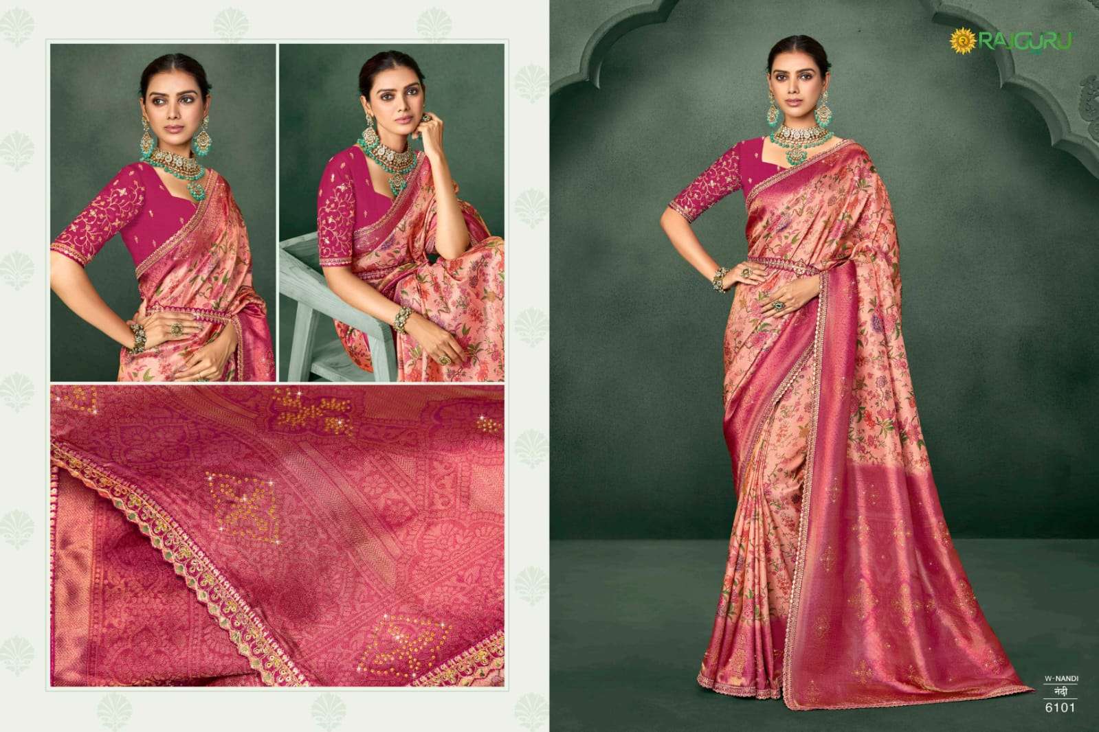 RAJGURU PRESENTS NANDI DESIGNER FANCY SAREES CATALOG WHOLESALER AND EXPORTER IN SURAT CATALOG WHOLESALER AND EXPORTER IN SURAT 