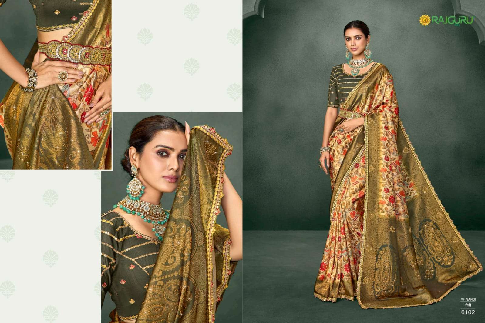 RAJGURU PRESENTS NANDI DESIGNER FANCY SAREES CATALOG WHOLESALER AND EXPORTER IN SURAT CATALOG WHOLESALER AND EXPORTER IN SURAT 
