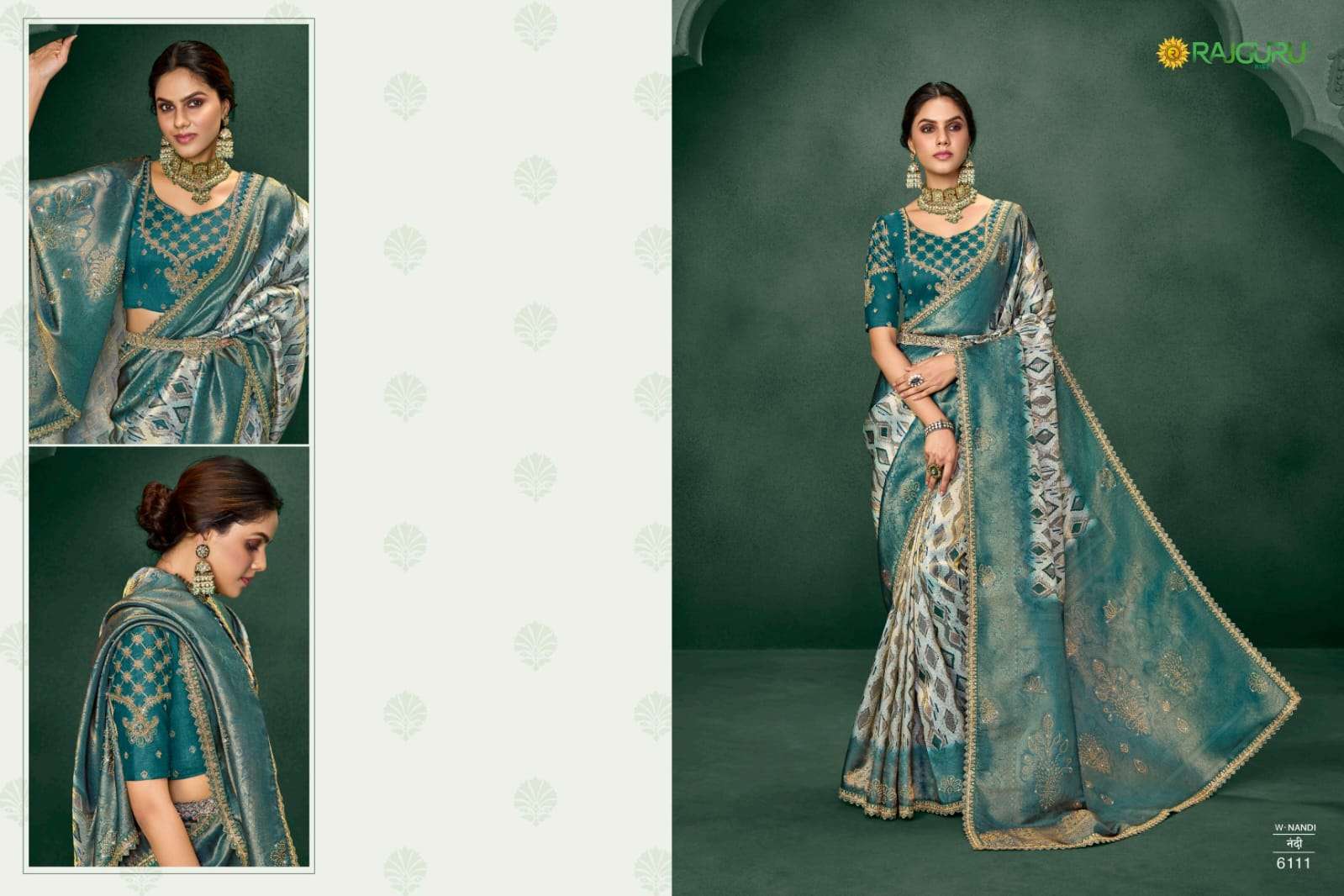 RAJGURU PRESENTS NANDI DESIGNER FANCY SAREES CATALOG WHOLESALER AND EXPORTER IN SURAT CATALOG WHOLESALER AND EXPORTER IN SURAT 