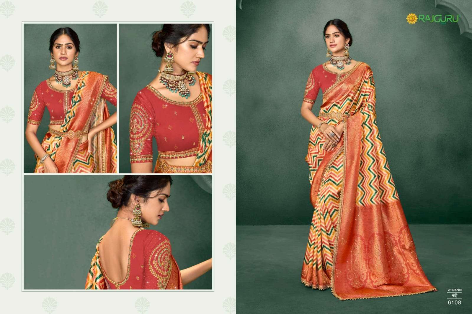 RAJGURU PRESENTS NANDI DESIGNER FANCY SAREES CATALOG WHOLESALER AND EXPORTER IN SURAT CATALOG WHOLESALER AND EXPORTER IN SURAT 