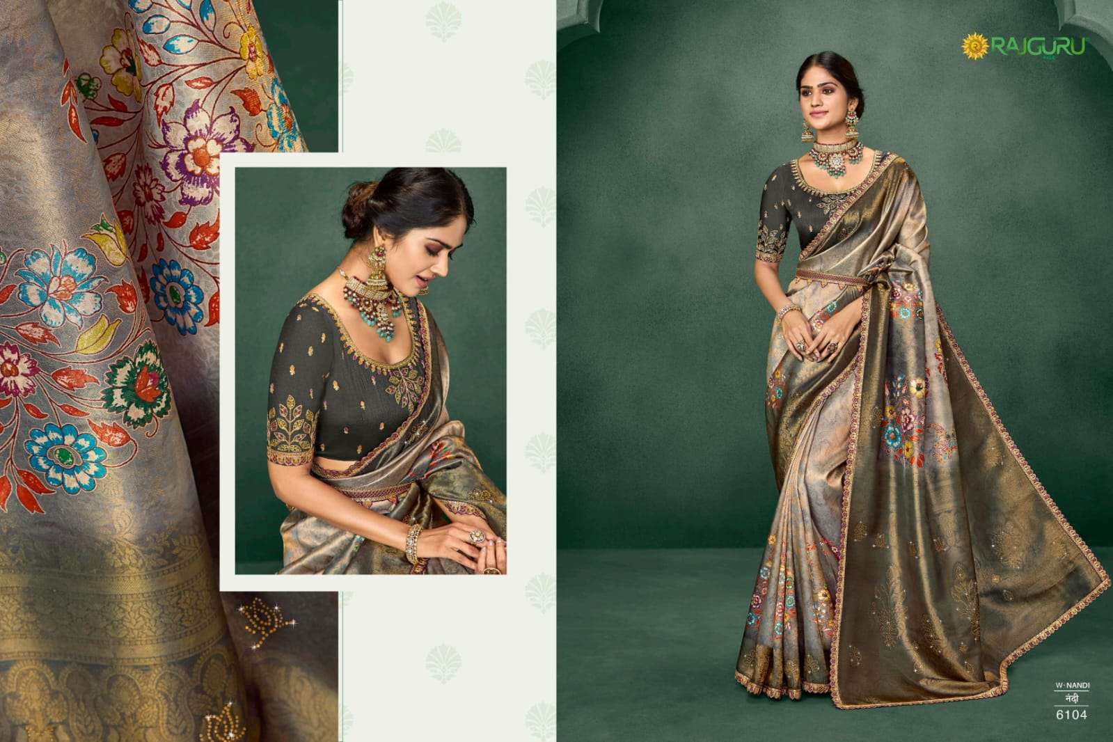 RAJGURU PRESENTS NANDI DESIGNER FANCY SAREES CATALOG WHOLESALER AND EXPORTER IN SURAT CATALOG WHOLESALER AND EXPORTER IN SURAT 