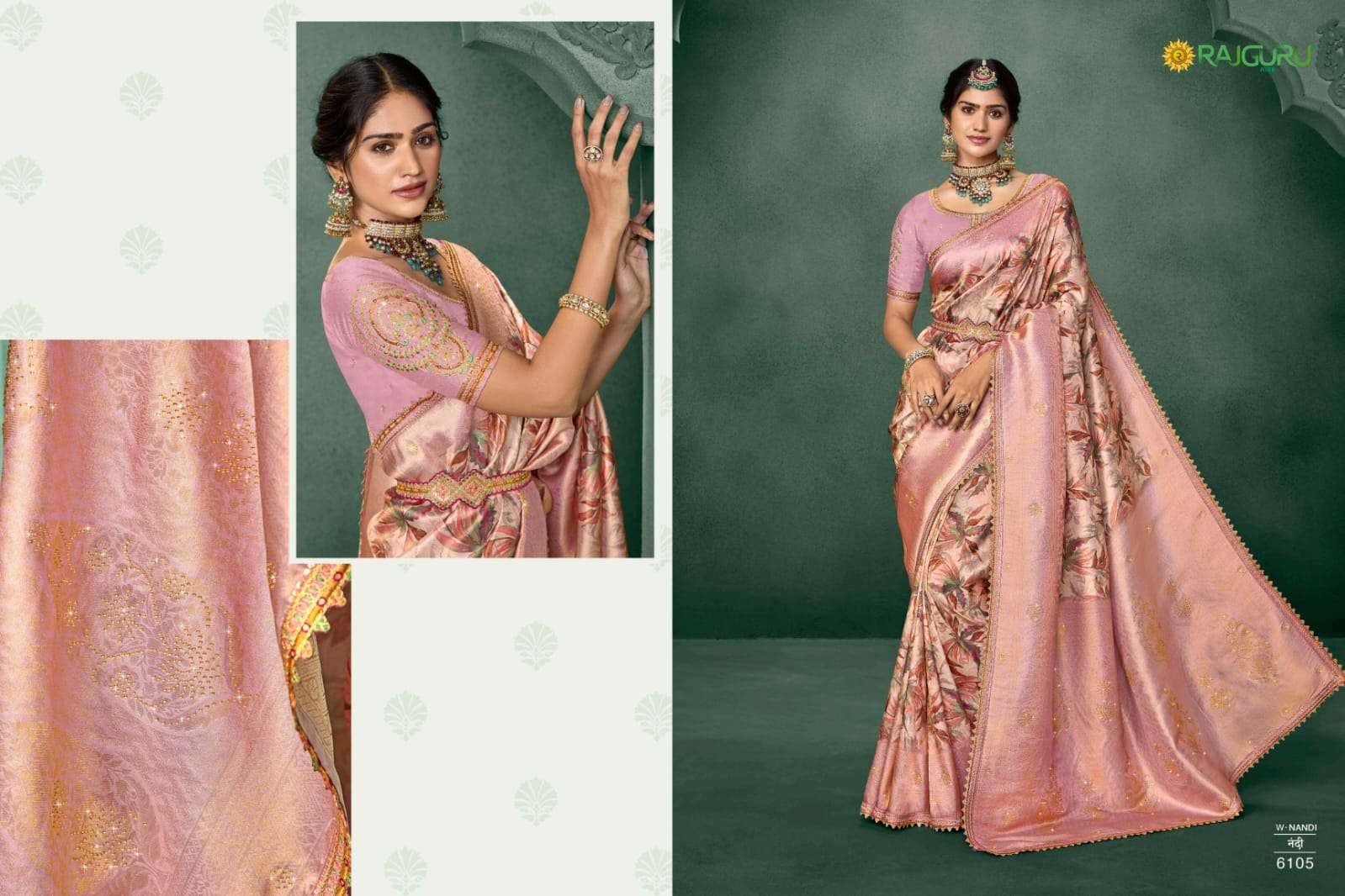 RAJGURU PRESENTS NANDI DESIGNER FANCY SAREES CATALOG WHOLESALER AND EXPORTER IN SURAT CATALOG WHOLESALER AND EXPORTER IN SURAT 