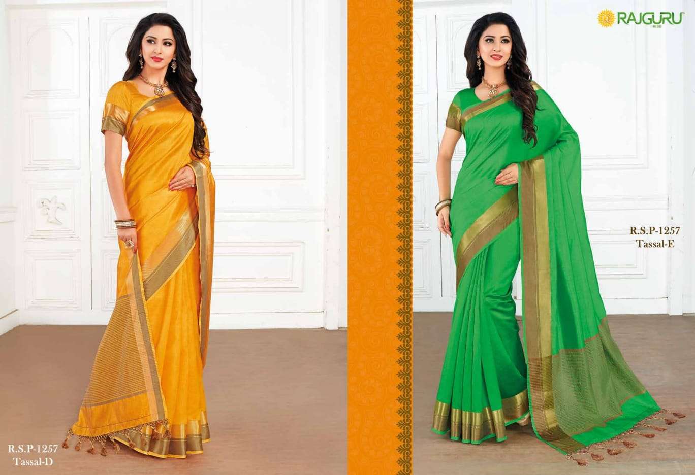 RAJGURU PRESENTS R.S.P-1257 FANCY DYED SAREES CATALOG WHOLESALER AND EXPORTER 